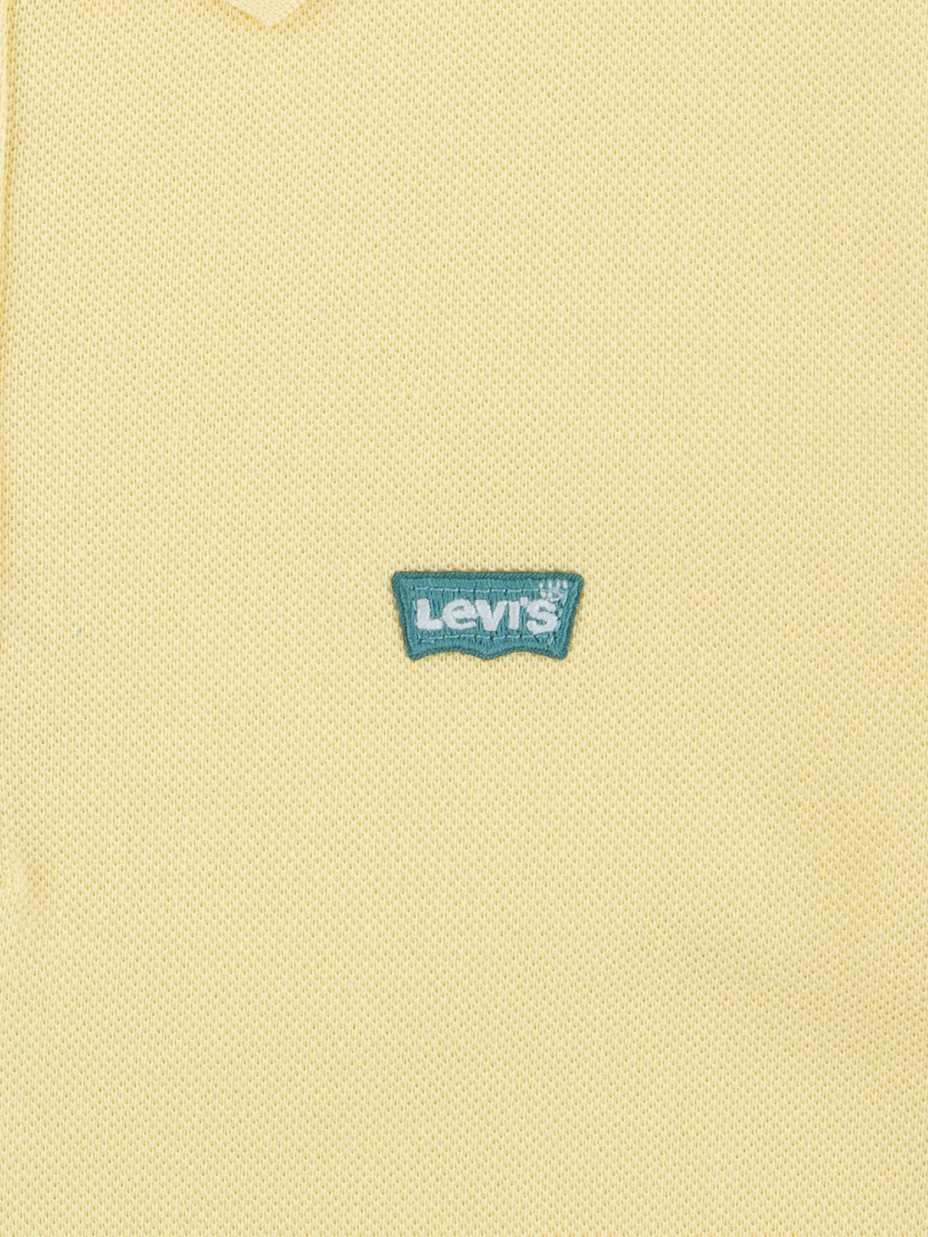 Boys Back Neck Tape Polo Shirt in Yellow