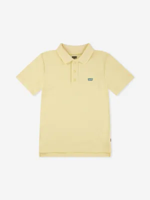 Boys Back Neck Tape Polo Shirt in Yellow