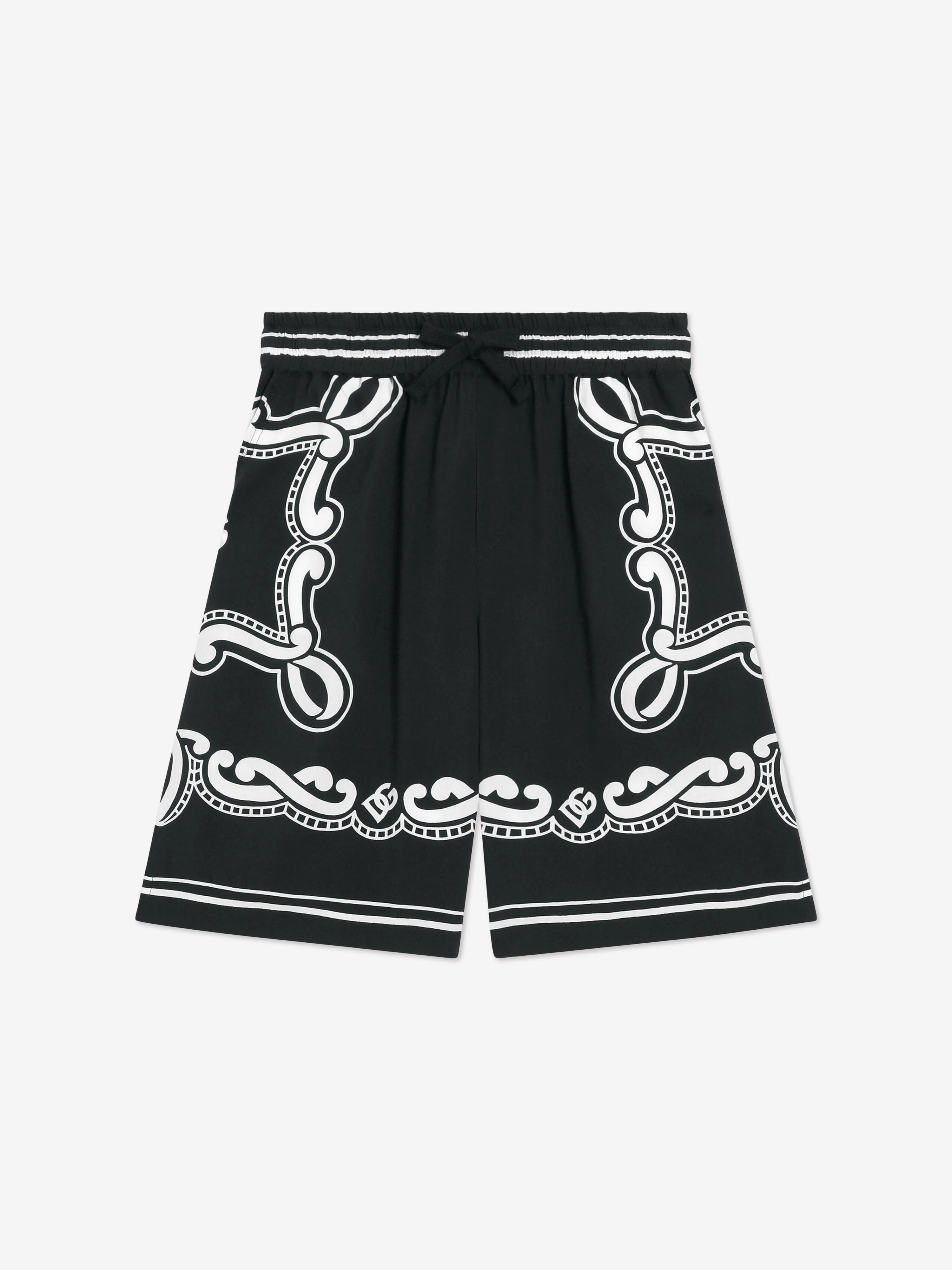 Boys Bandana Bermuda Shorts in Black