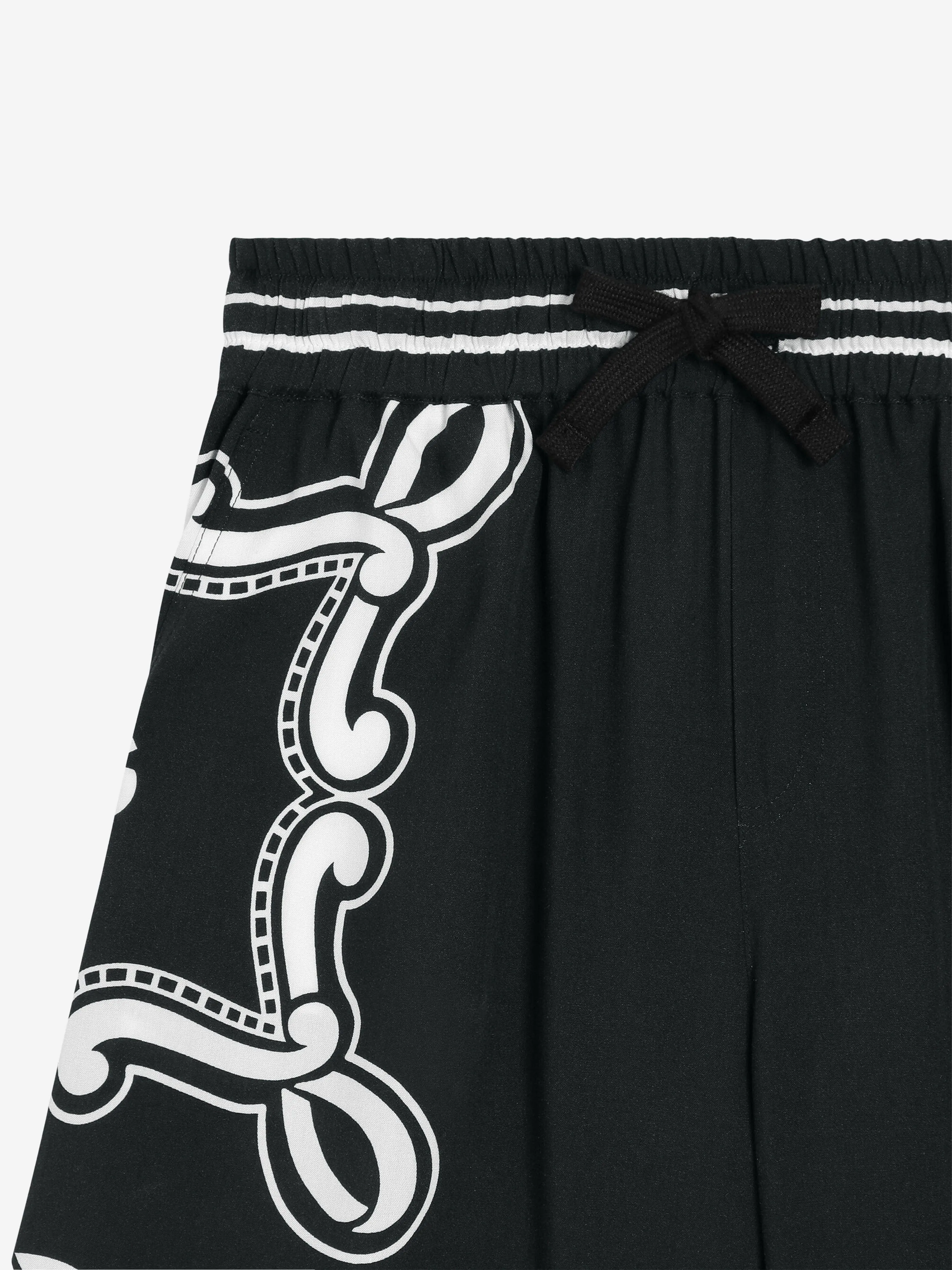 Boys Bandana Bermuda Shorts in Black