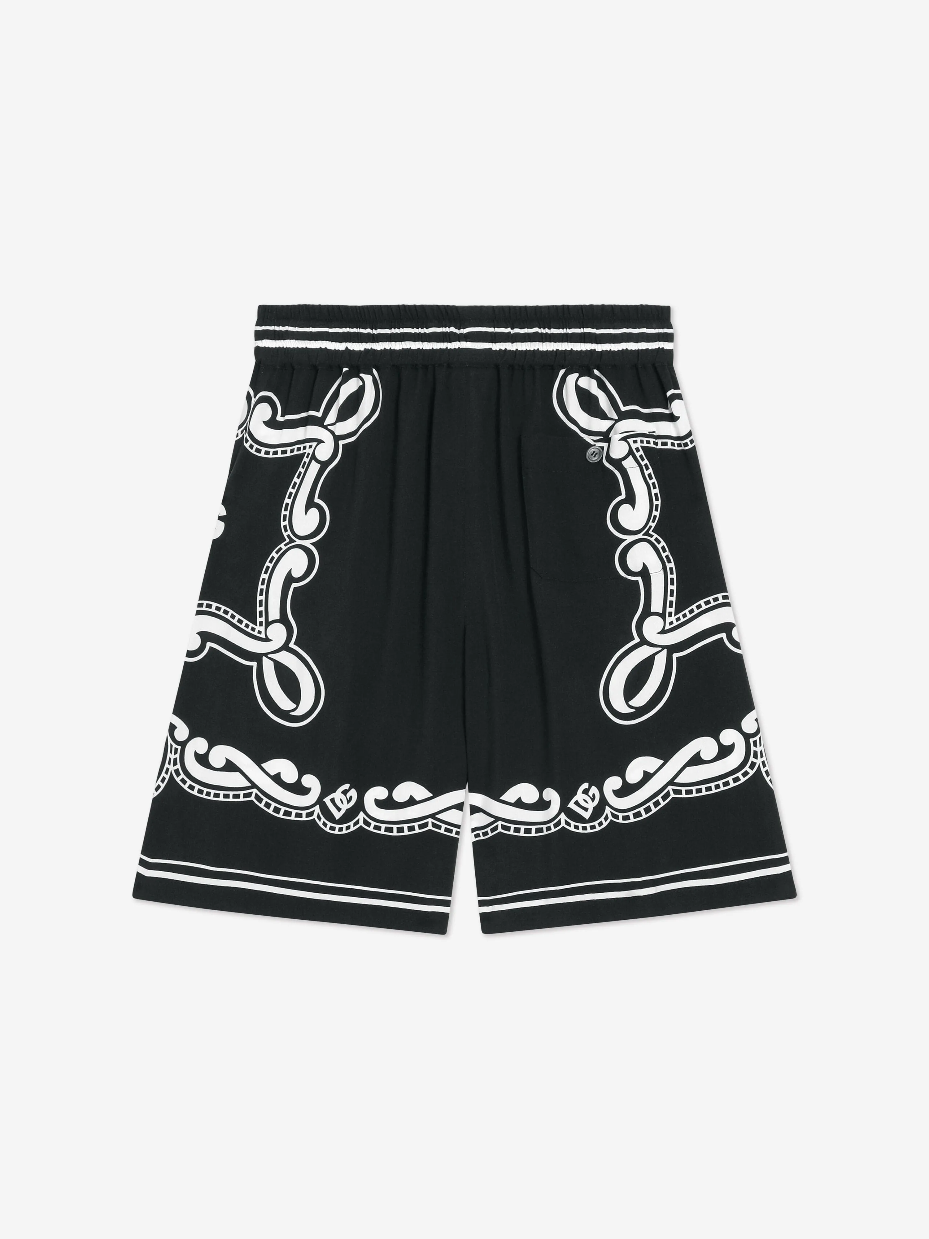 Boys Bandana Bermuda Shorts in Black