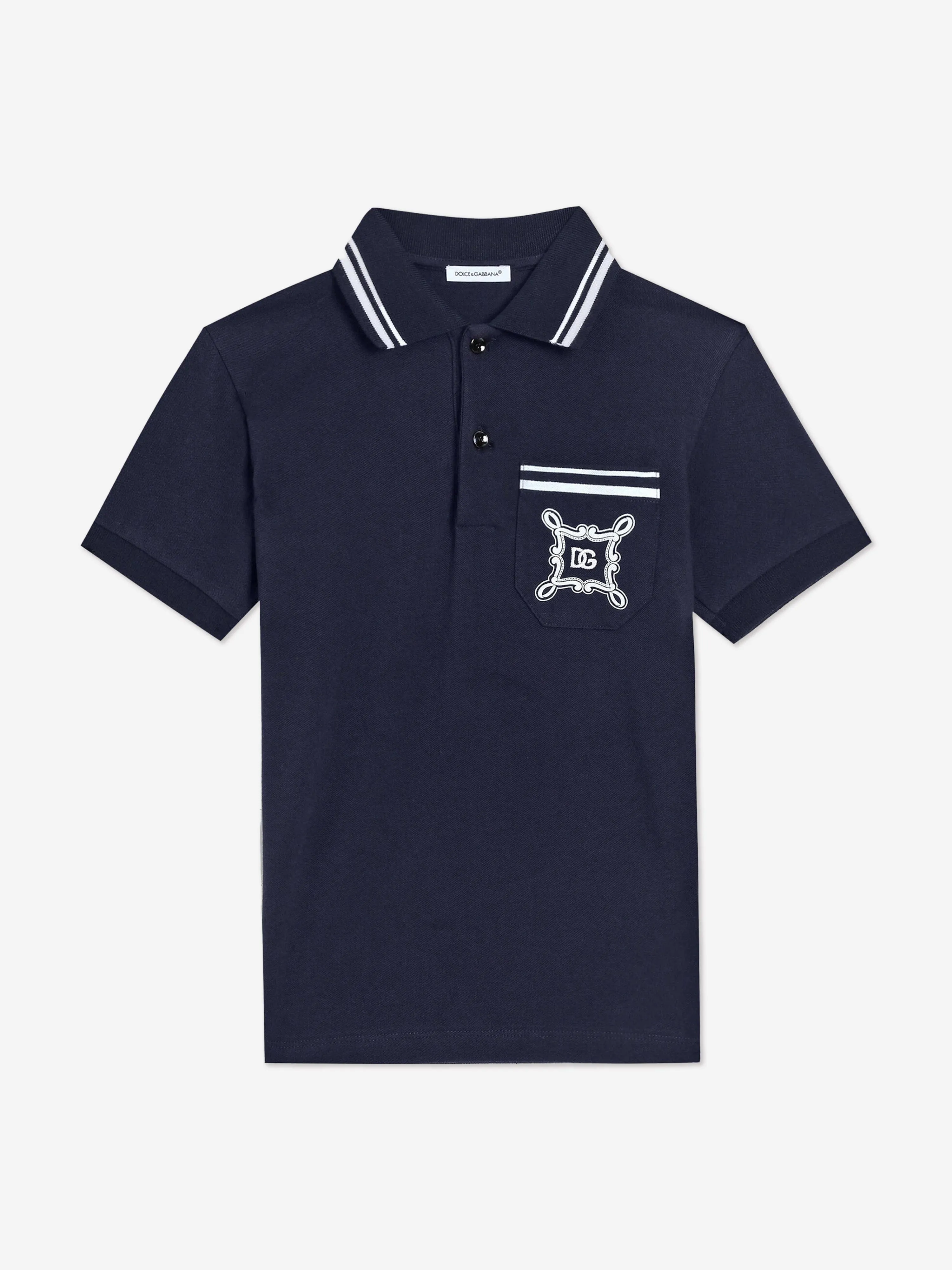 Boys Bandana Pocket Polo Shirt in Navy
