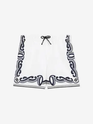 Boys Bandana Print Swim Shorts in White
