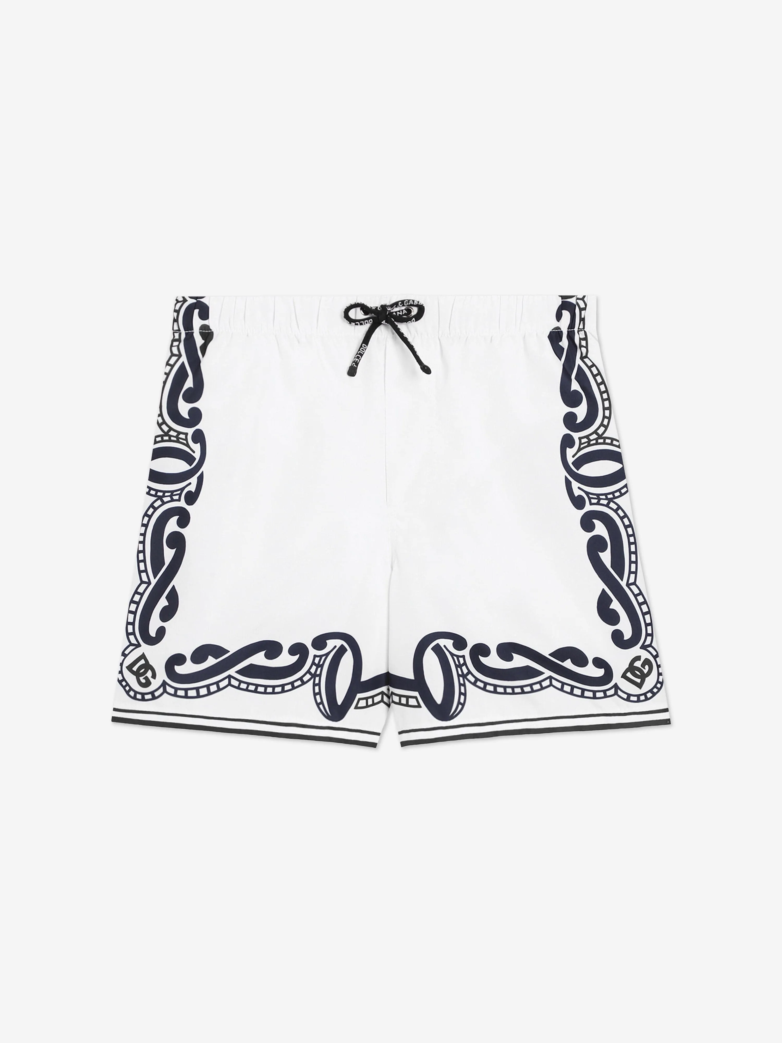 Boys Bandana Print Swim Shorts in White
