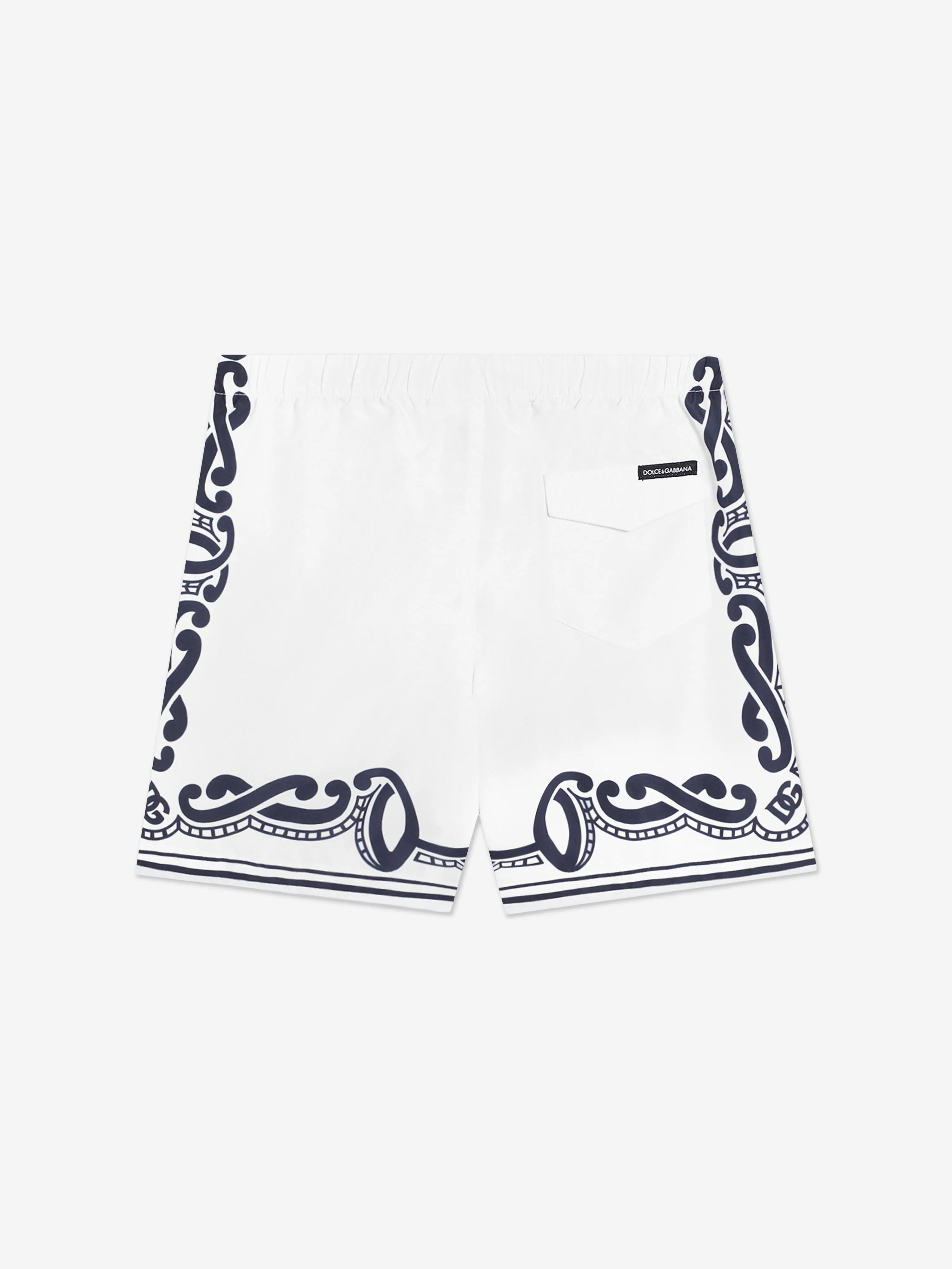 Boys Bandana Print Swim Shorts in White