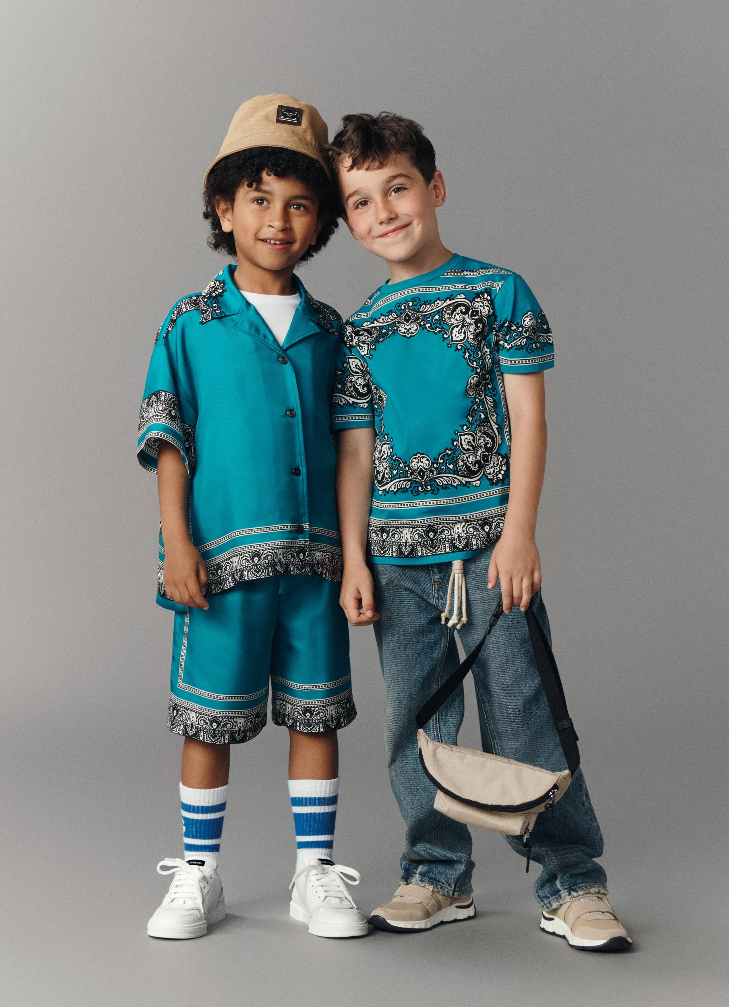 Boys Bandana Print T-Shirt in Blue