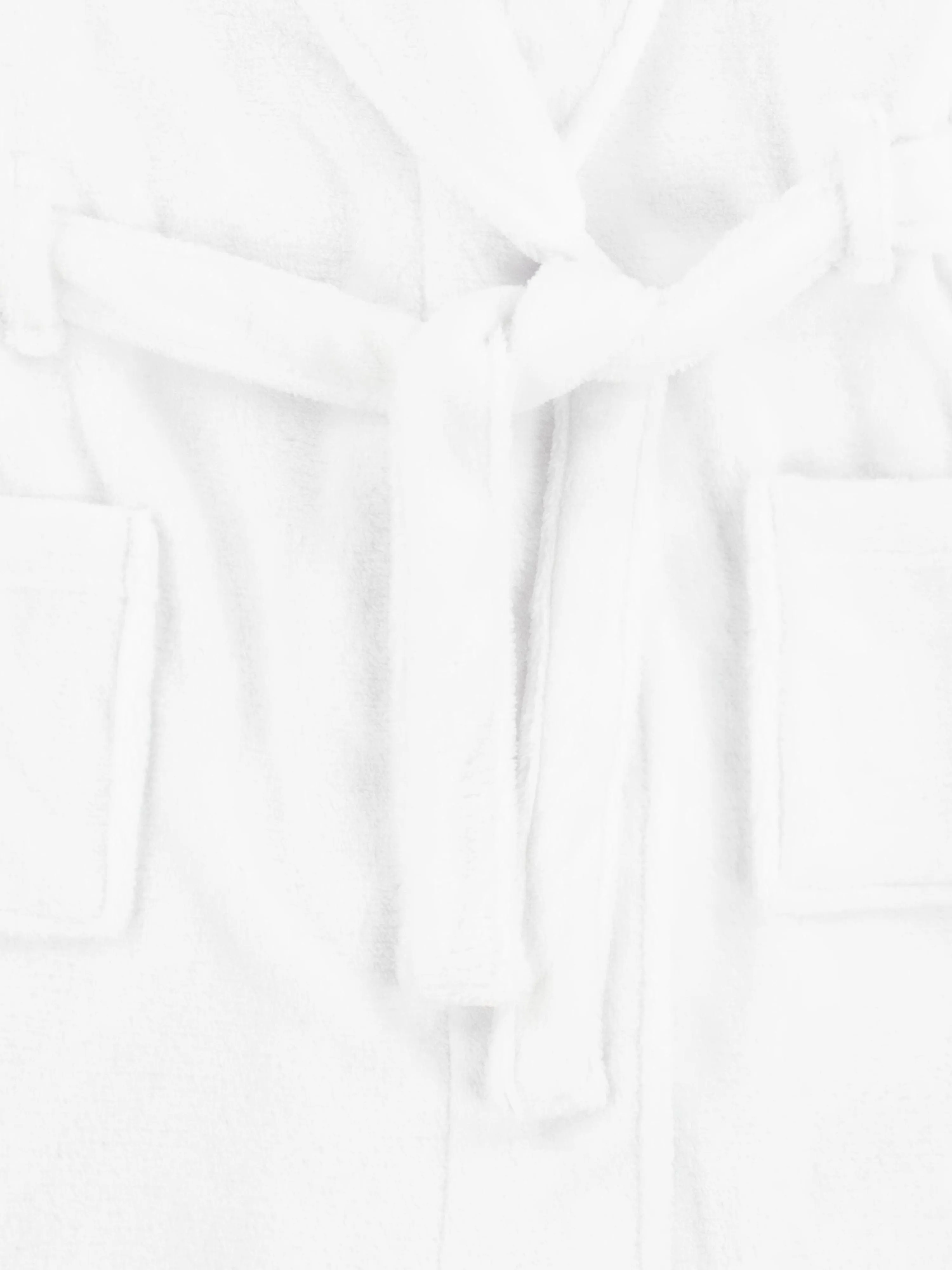 Boys Bear Patch Bathrobe in White