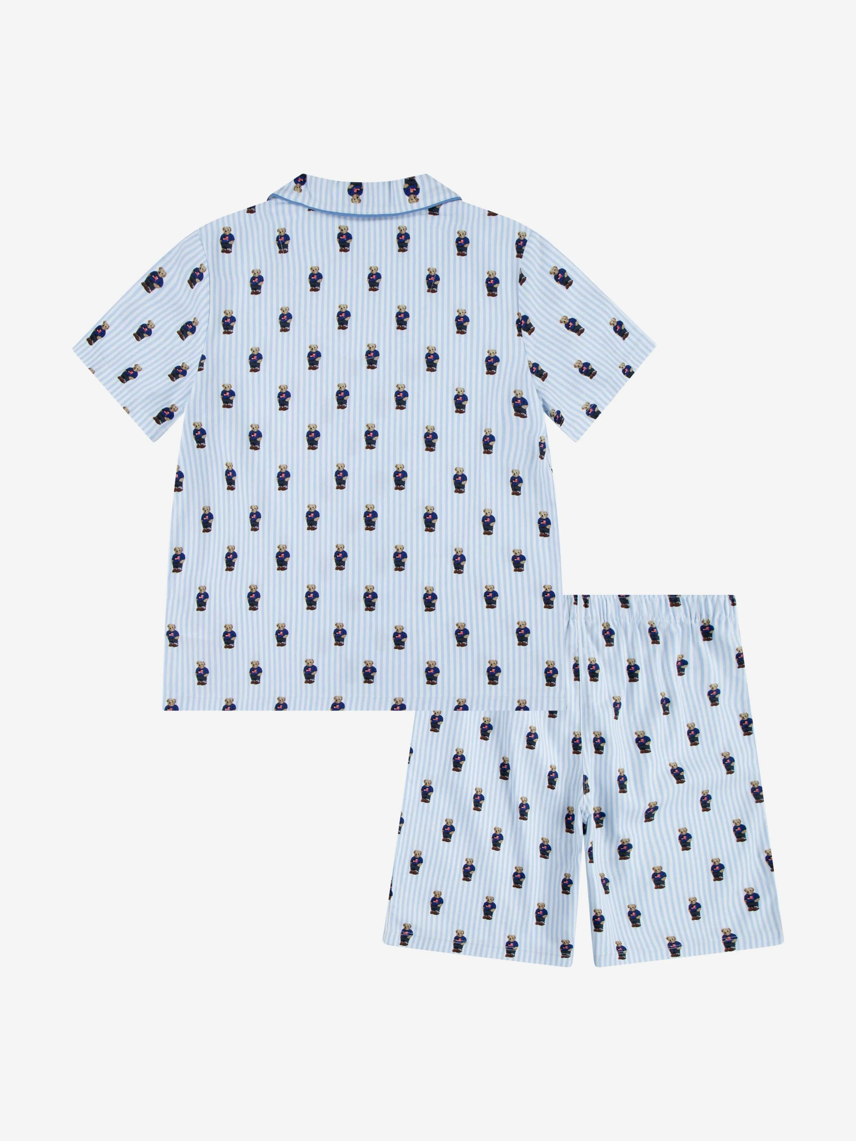 Boys Bear Short Pyjamas Set in Blue