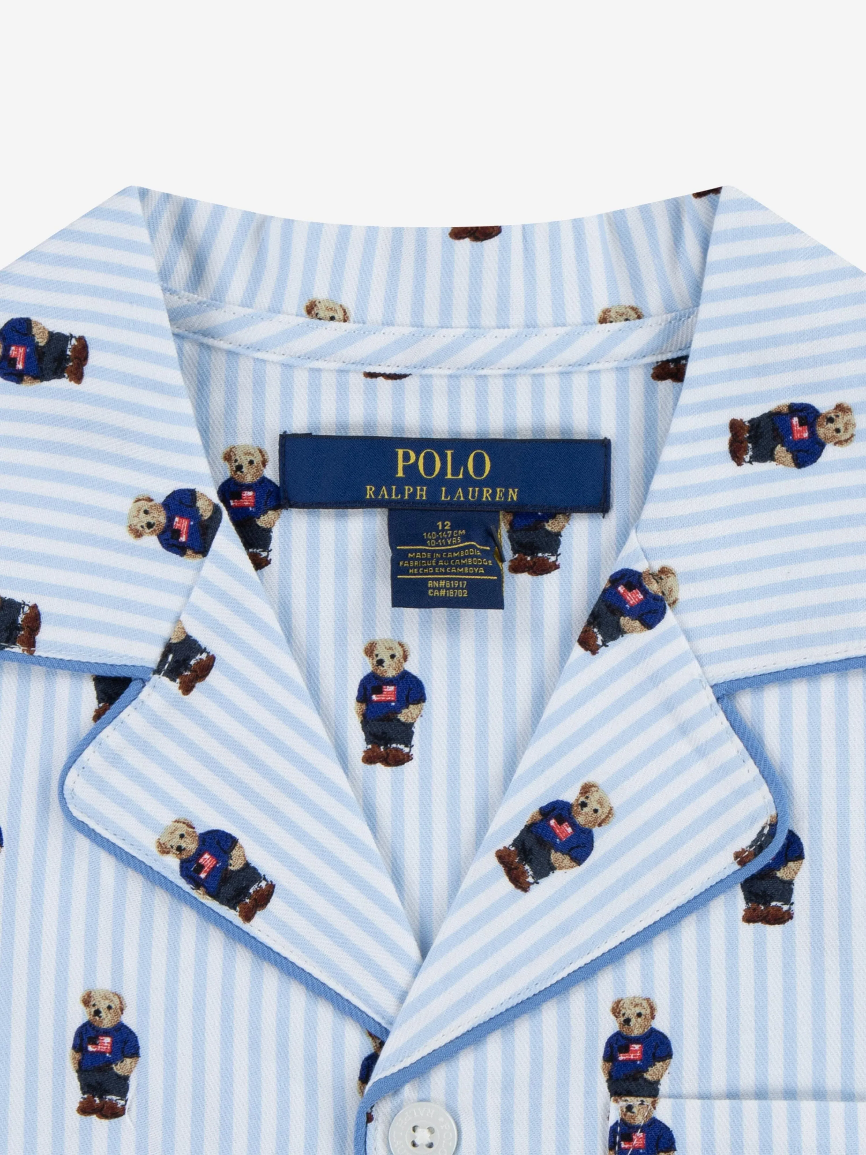 Boys Bear Short Pyjamas Set in Blue