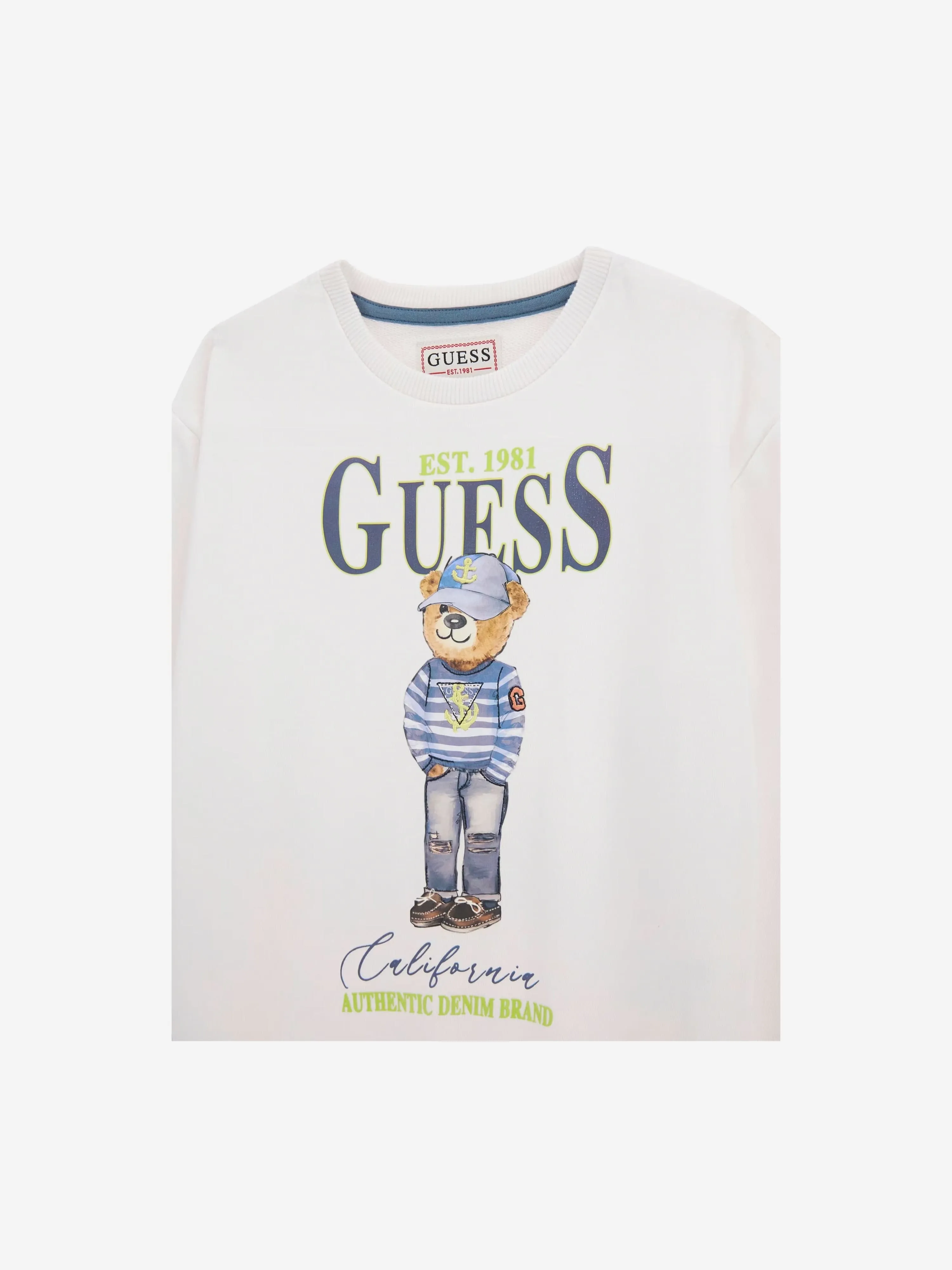 Boys Bear Sweatshirt in White