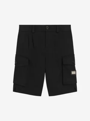 Boys Cargo Shorts in Black