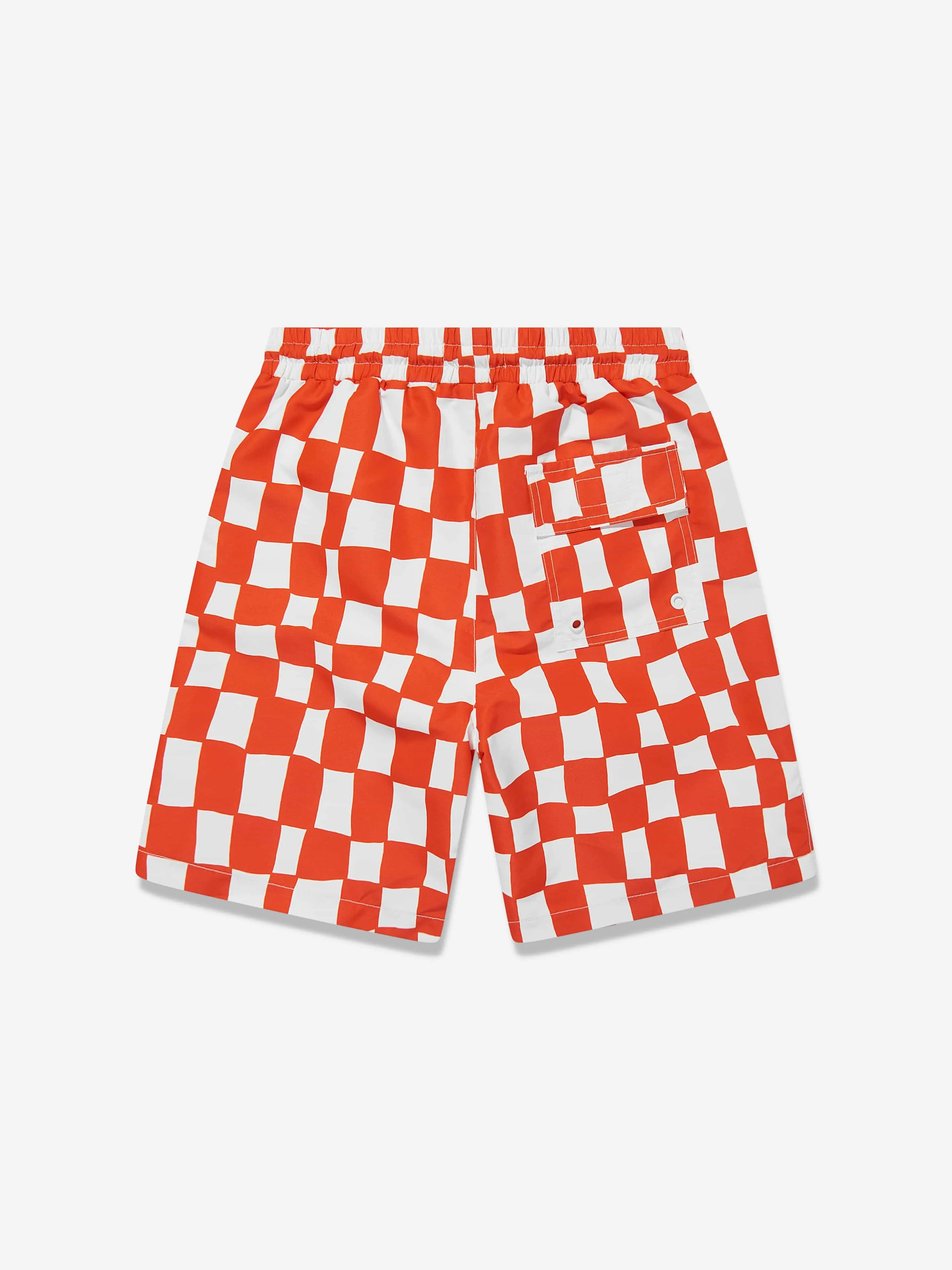 Boys Checked Swim Shorts in Red