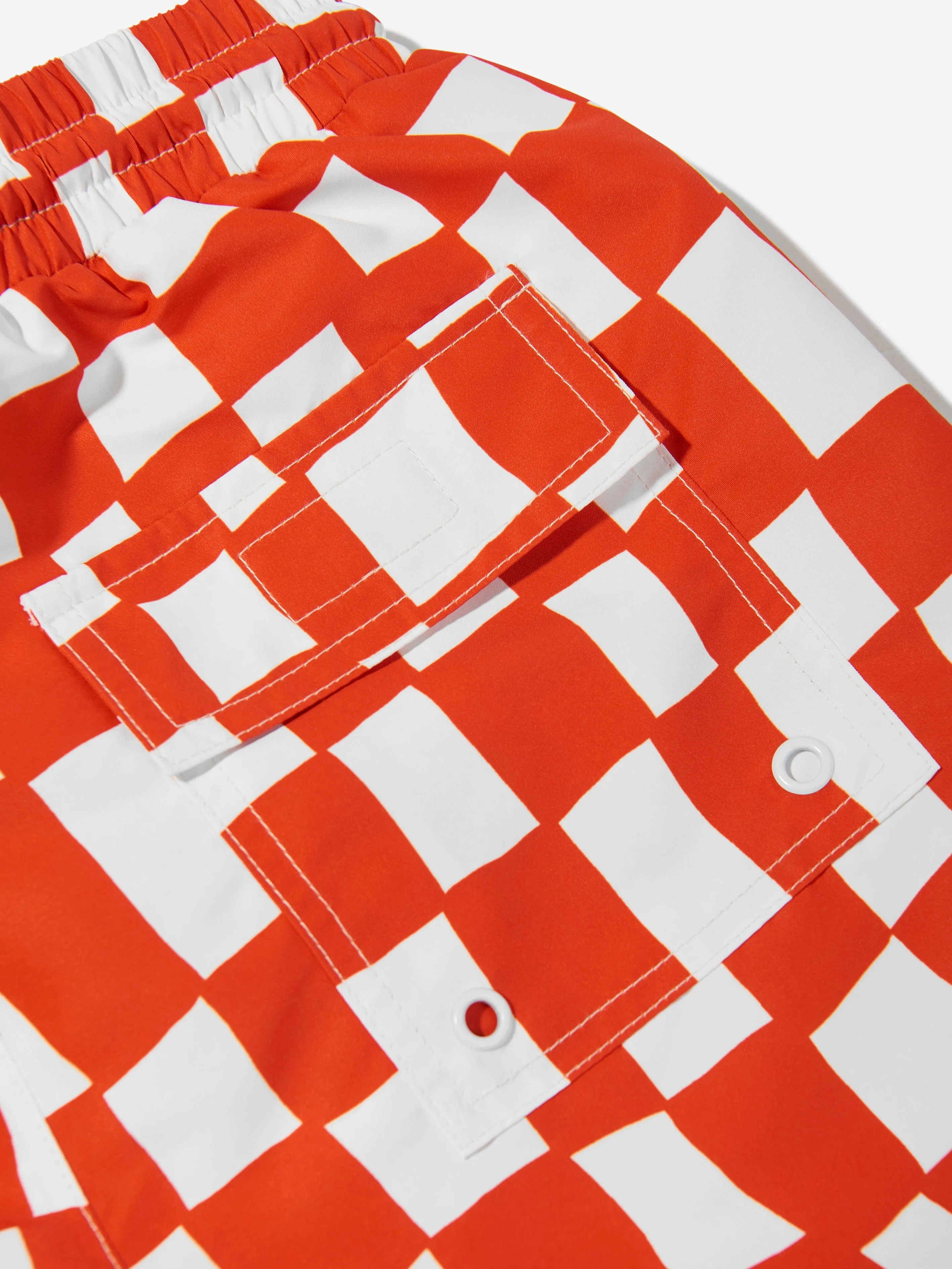 Boys Checked Swim Shorts in Red
