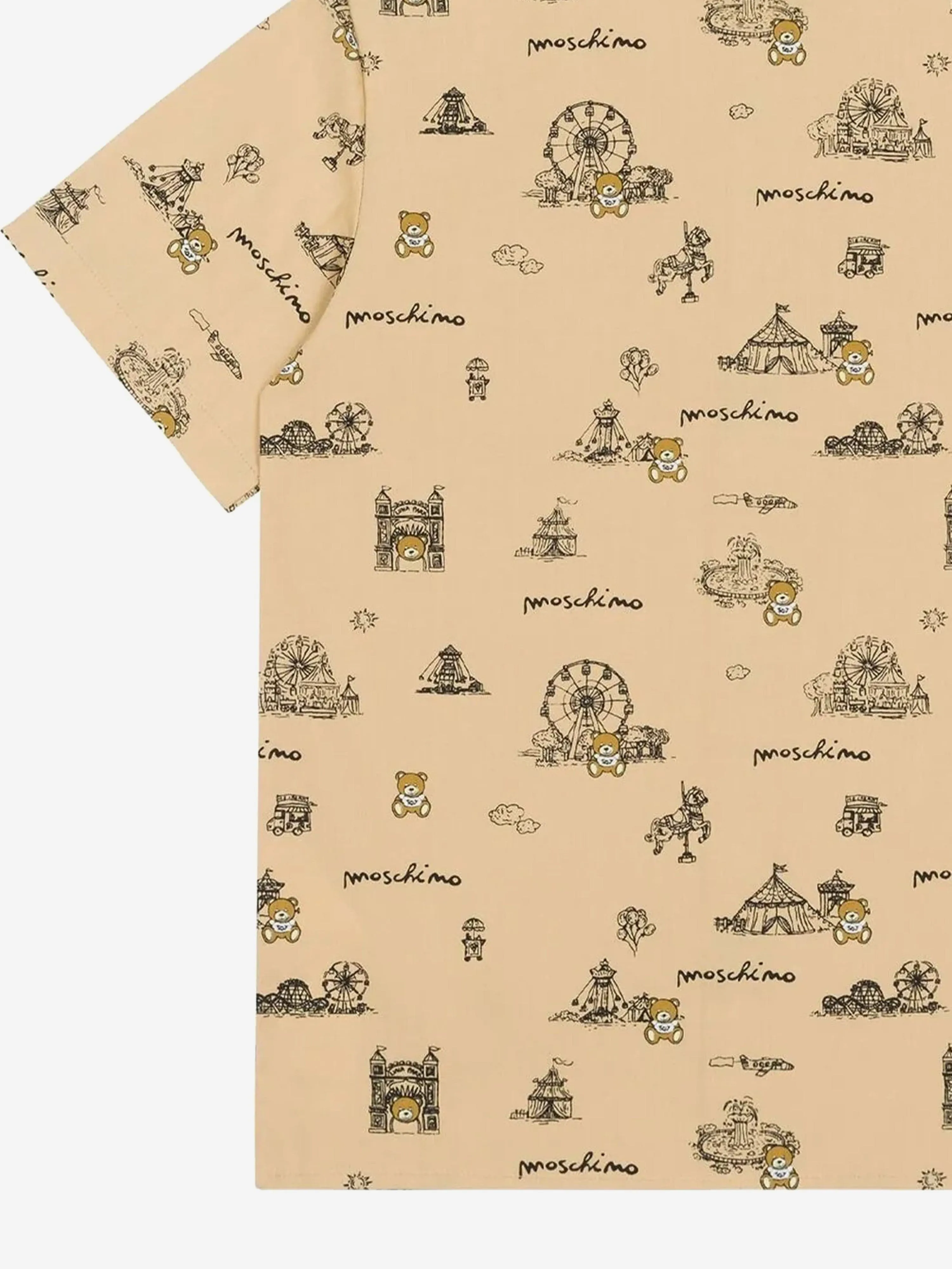 Boys Circus Print Shirt in Beige