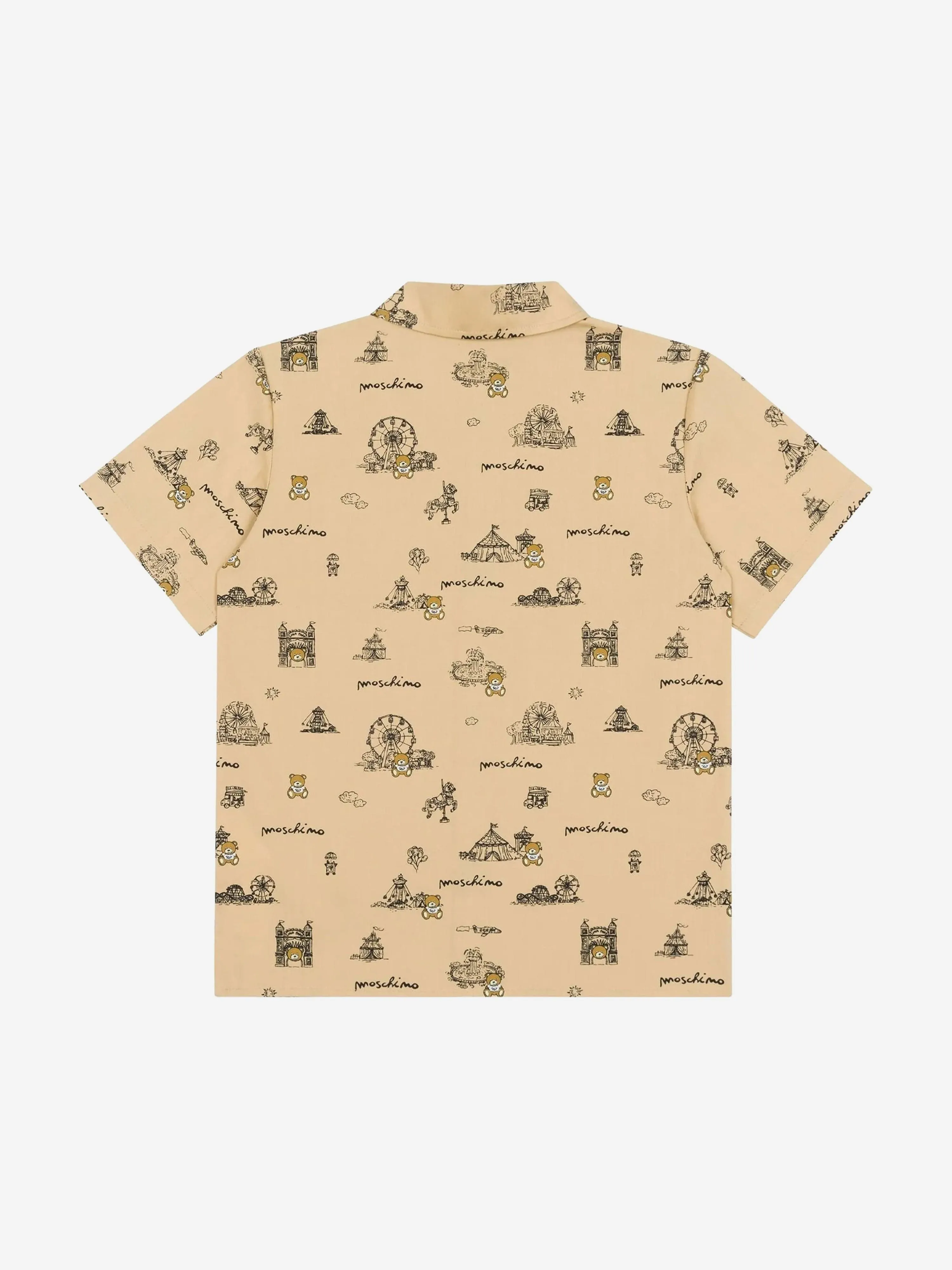 Boys Circus Print Shirt in Beige