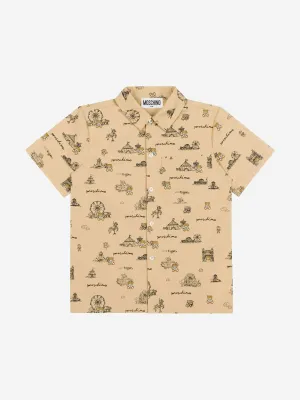 Boys Circus Print Shirt in Beige