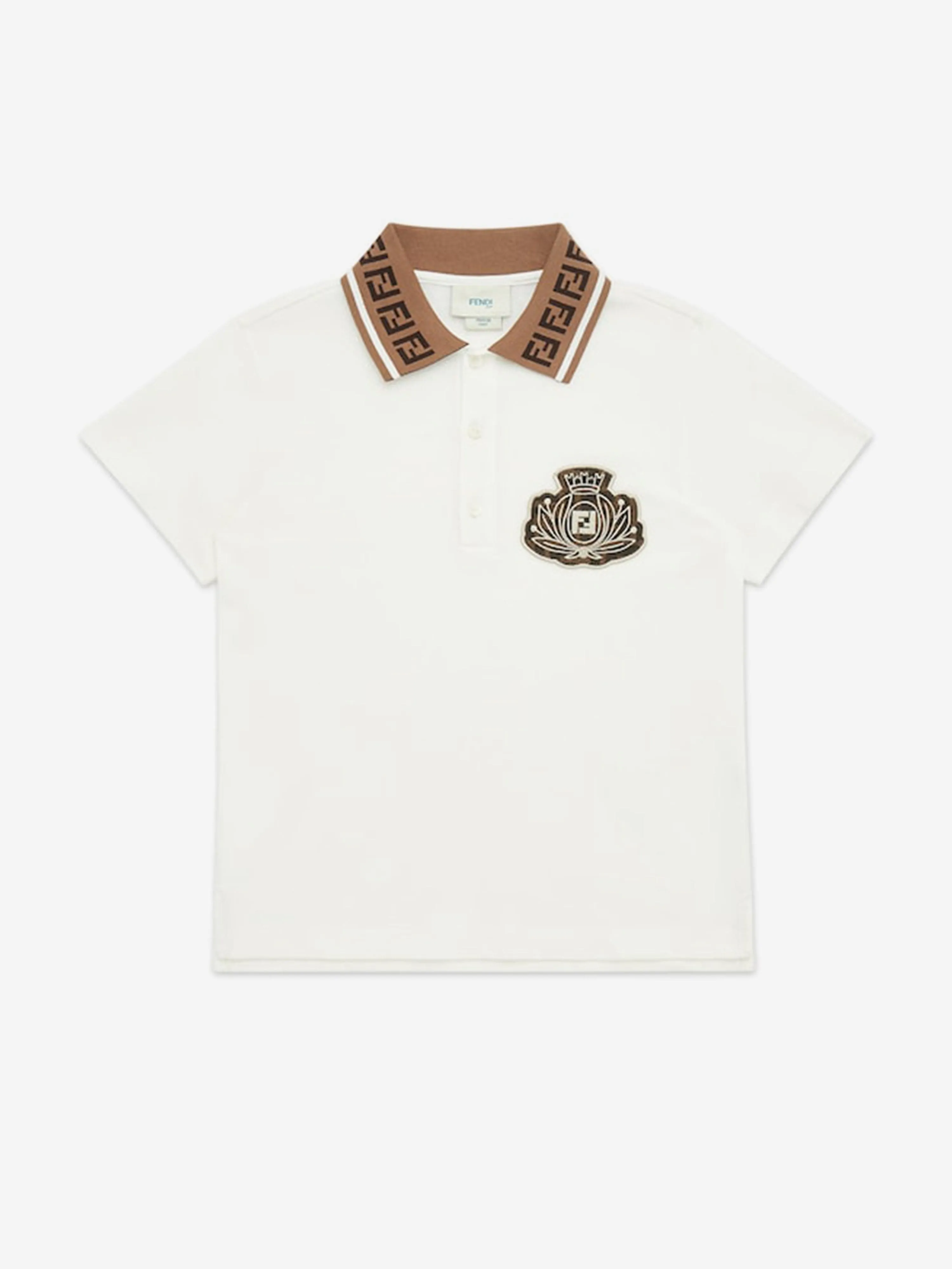 Boys Cotton Piqu Polo Shirt in White