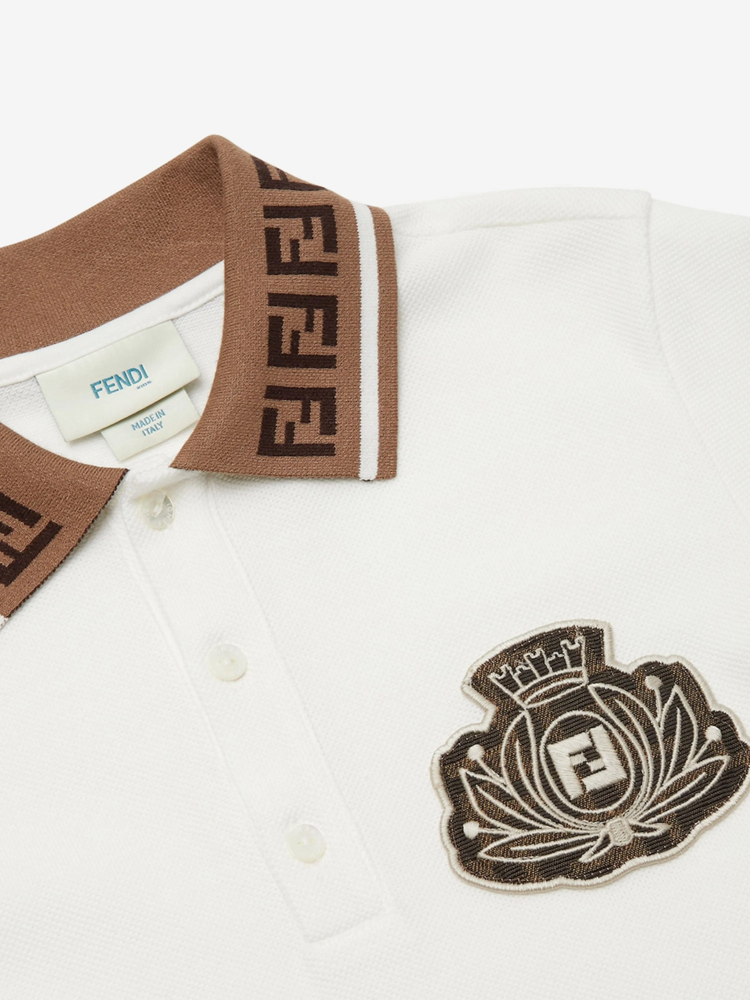 Boys Cotton Piqu Polo Shirt in White