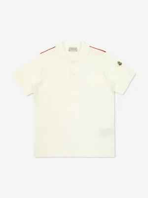 Boys Cotton Polo Shirt in Ivory