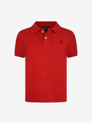 Boys Cotton Polo Shirt in Red