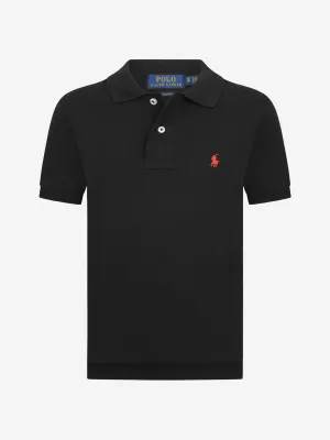 Boys Custom Fit Polo Shirt in Black