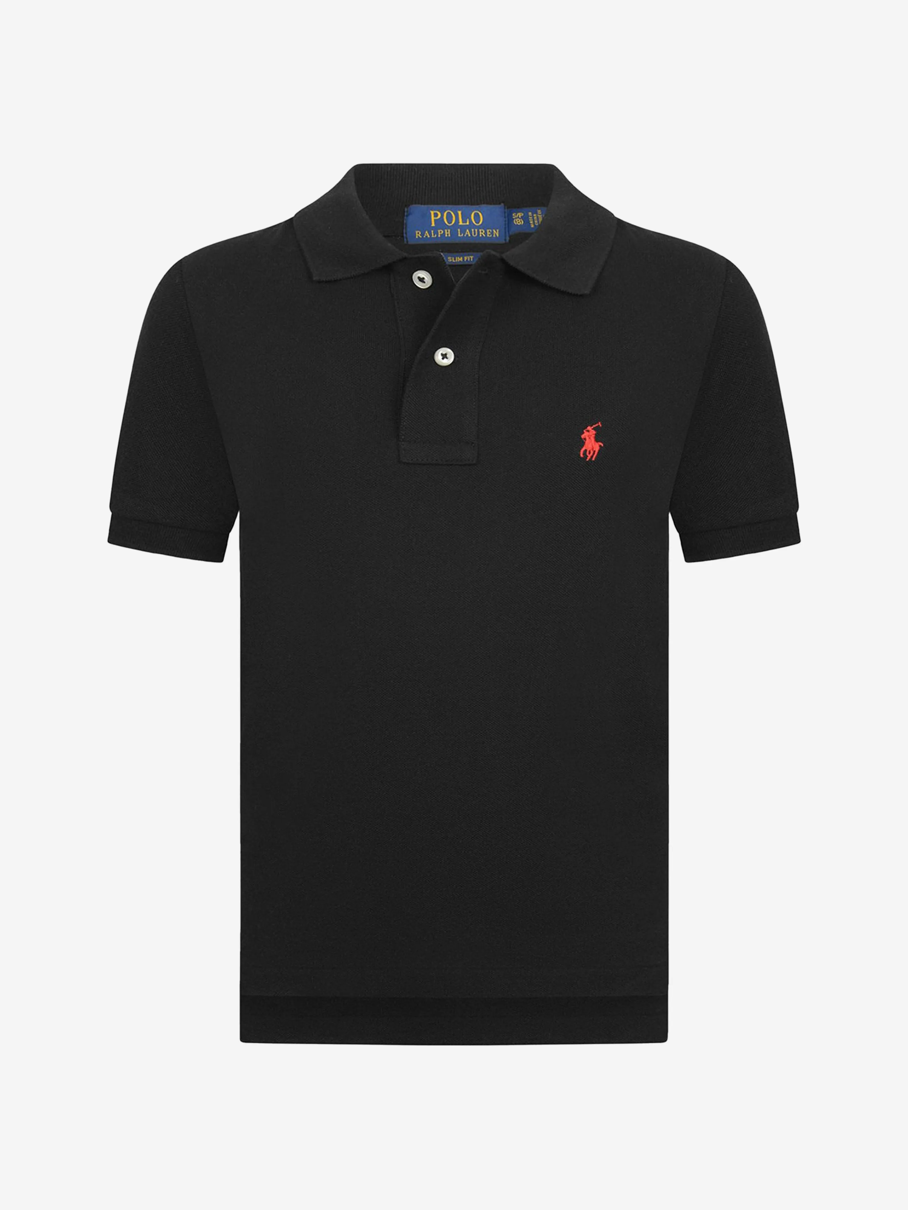 Boys Custom Fit Polo Shirt in Black