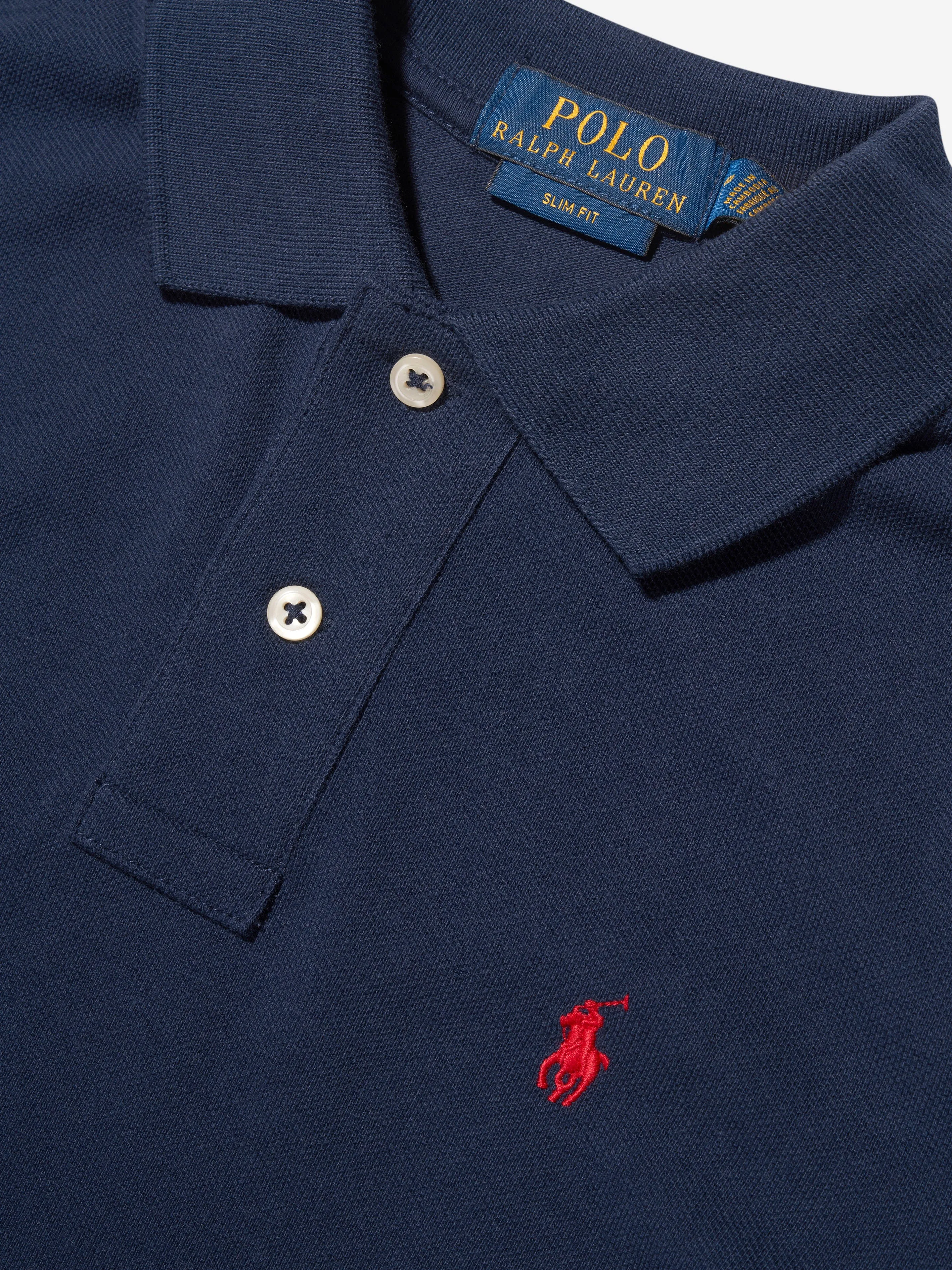 Boys Custom Fit Polo Shirt in Navy