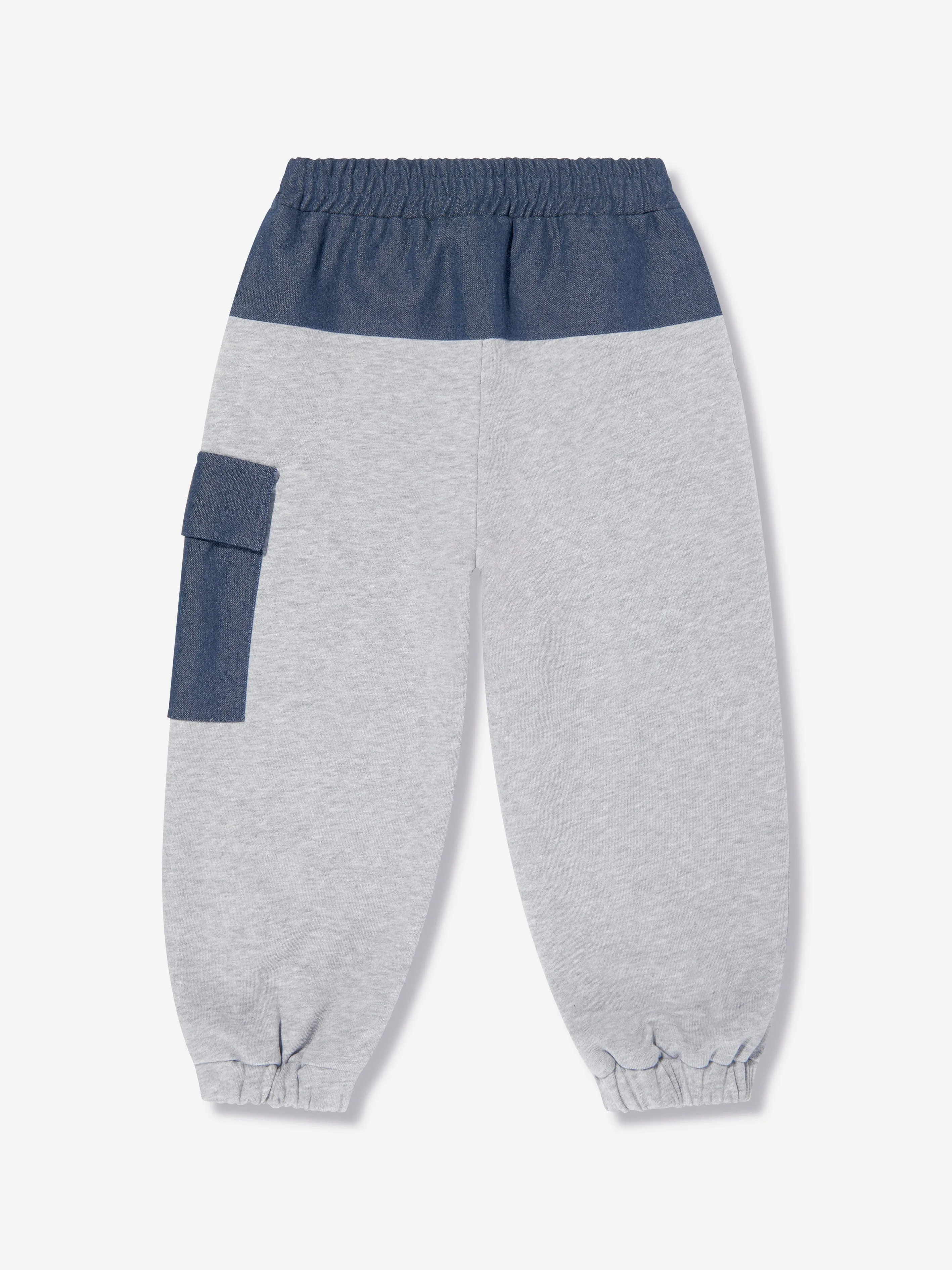 Boys Denim and Jersey Joggers in Grey