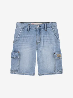 Boys Denim Cargo Shorts in Blue