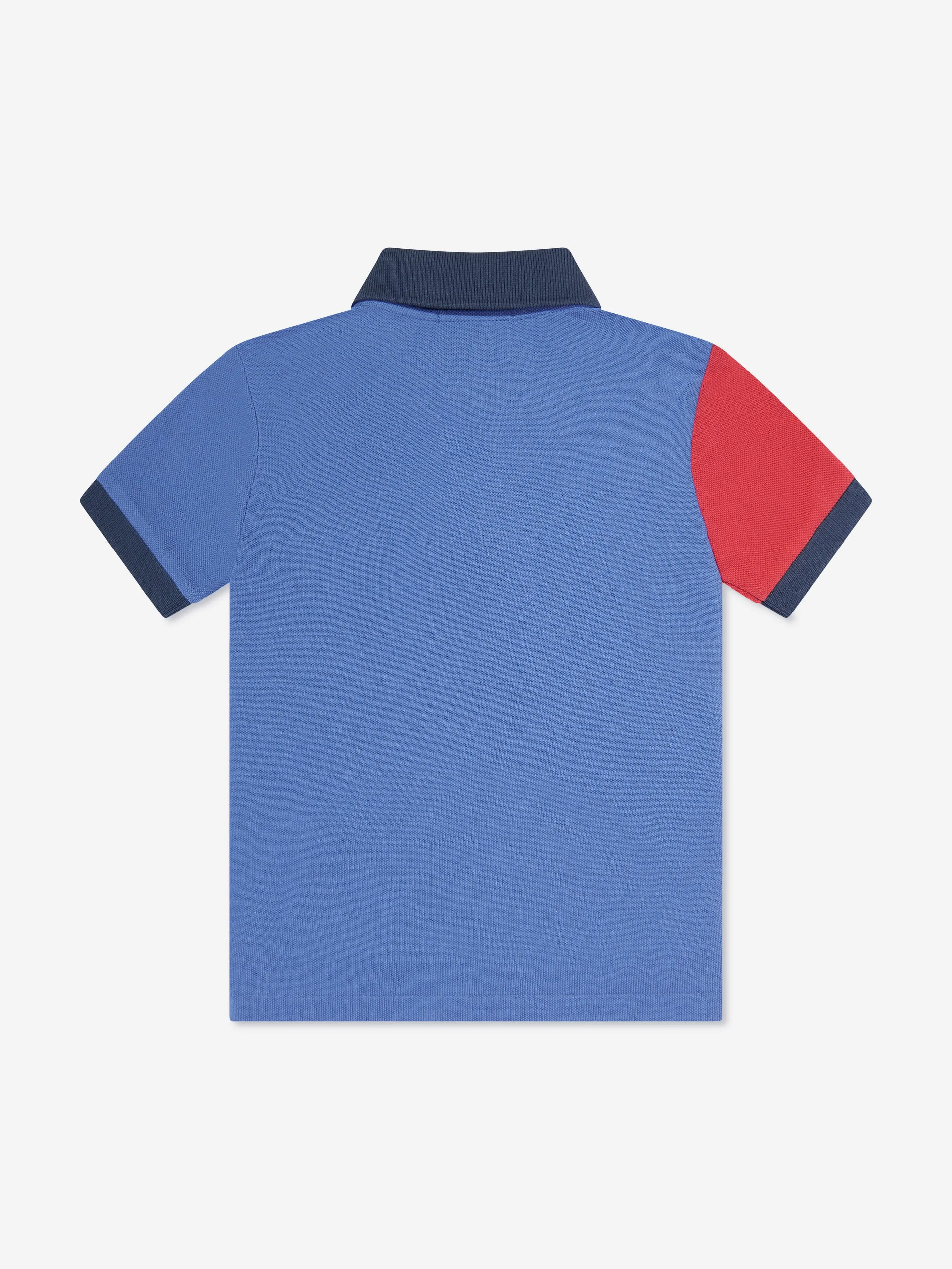 Boys Diagonal Stripe Polo Shirt in Blue