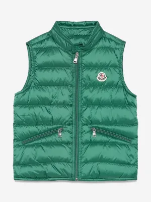 Boys Down Padded Gui Gilet in Green