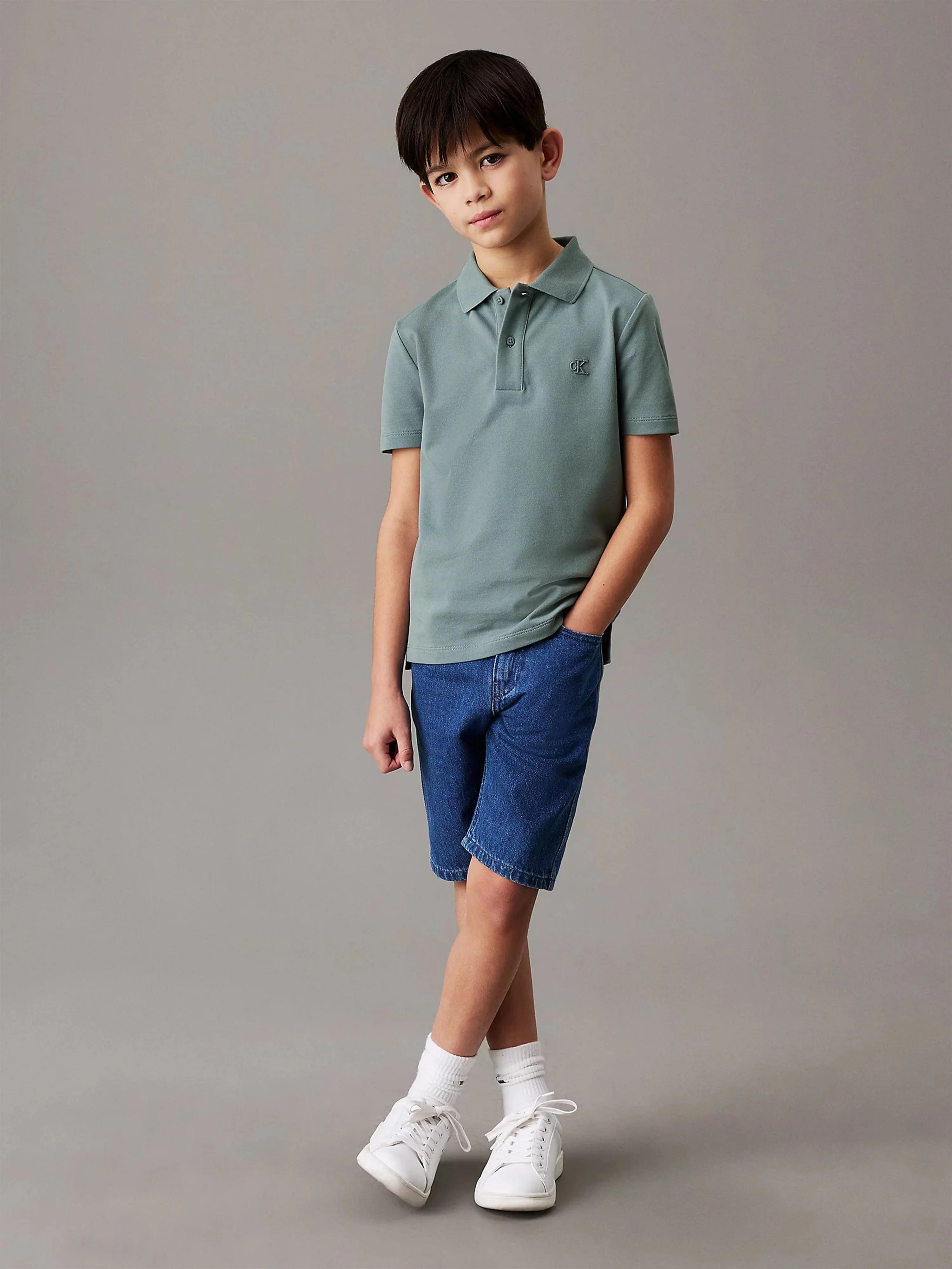 Boys Essential Polo Shirt in Green