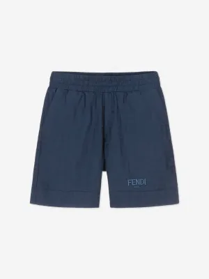 Boys FF Jacquard Shorts in Navy