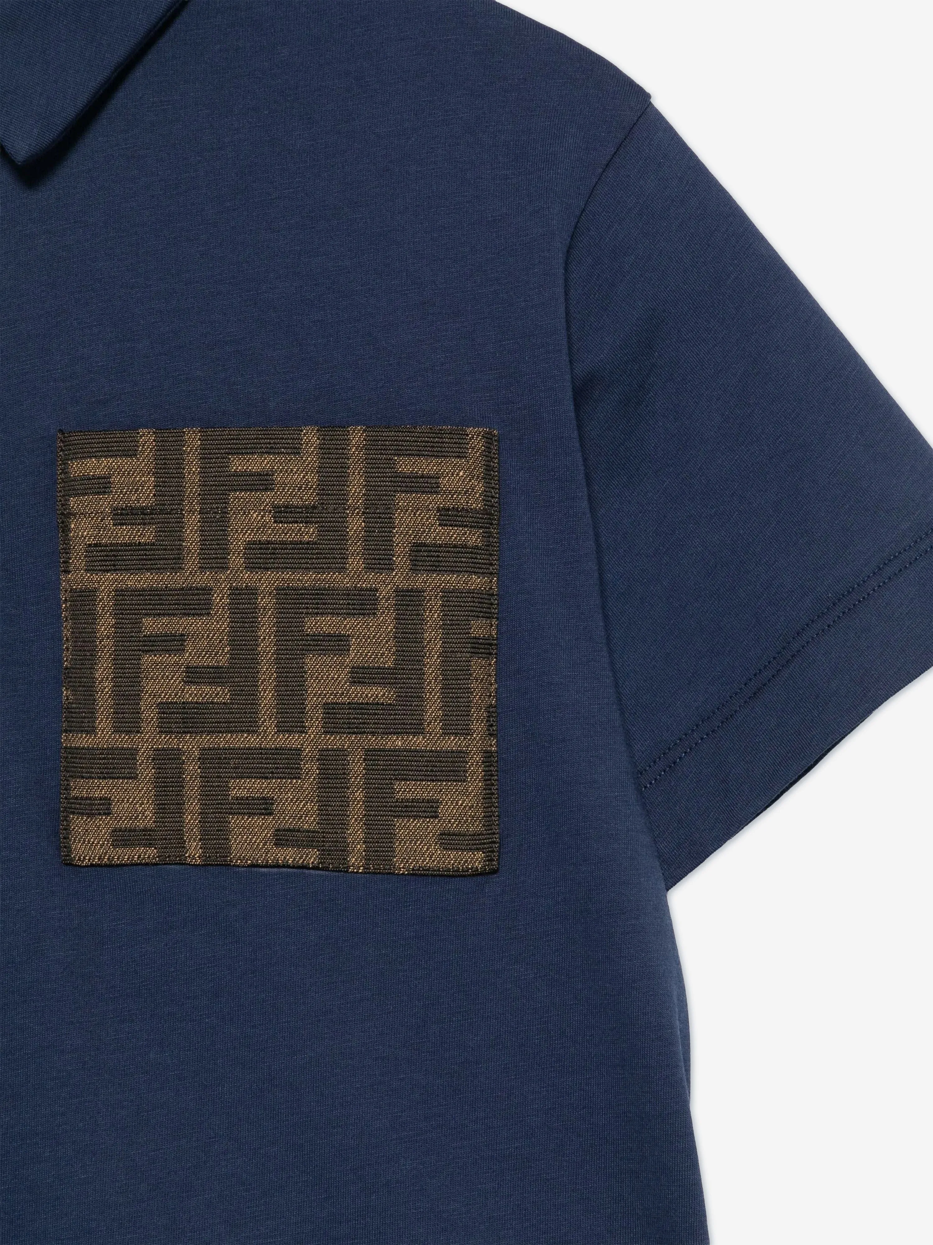 Boys FF Pocket Polo Shirt in Navy