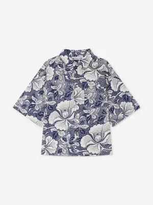 Boys Floral Erian Shirt in Blue