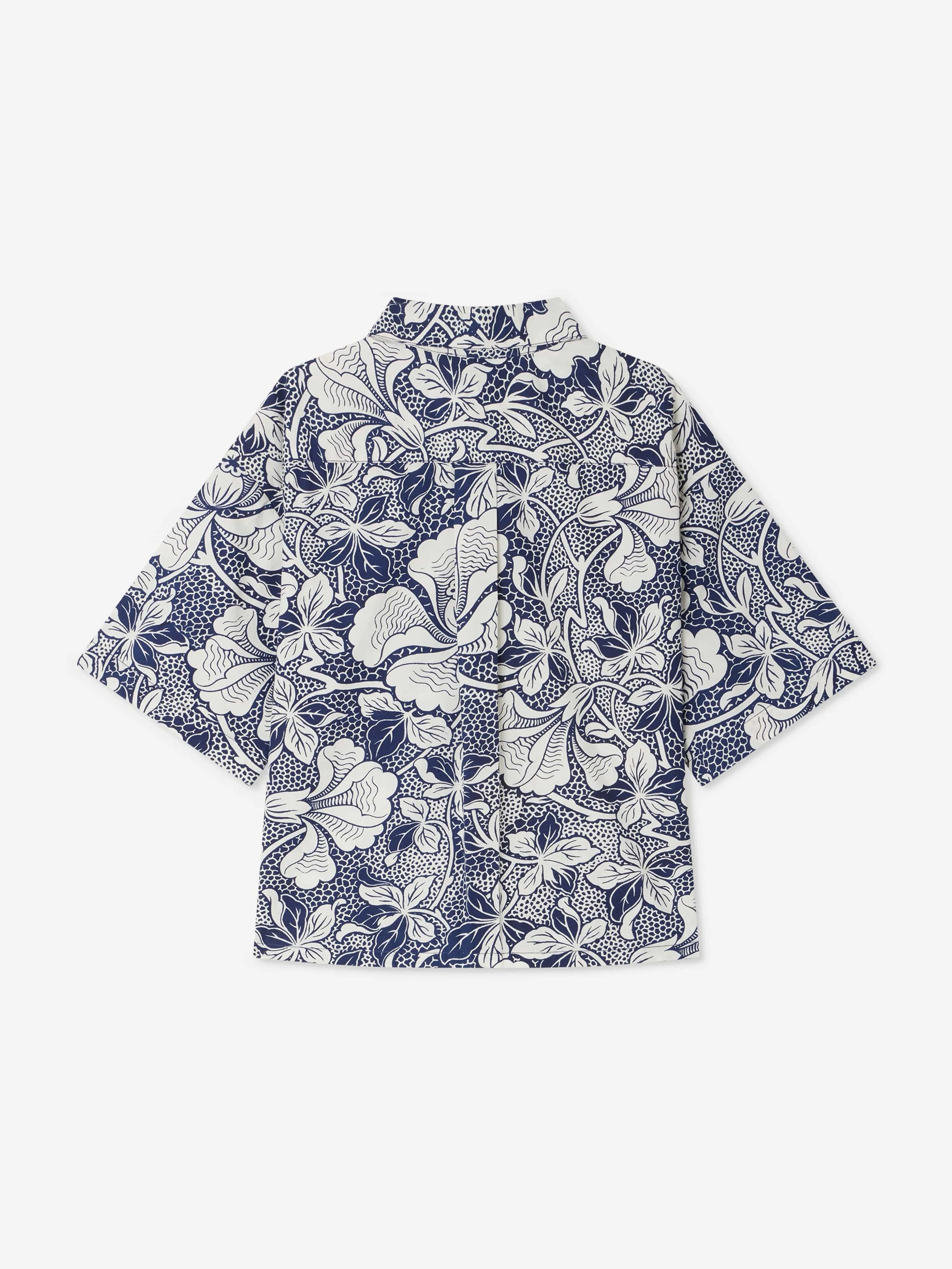 Boys Floral Erian Shirt in Blue