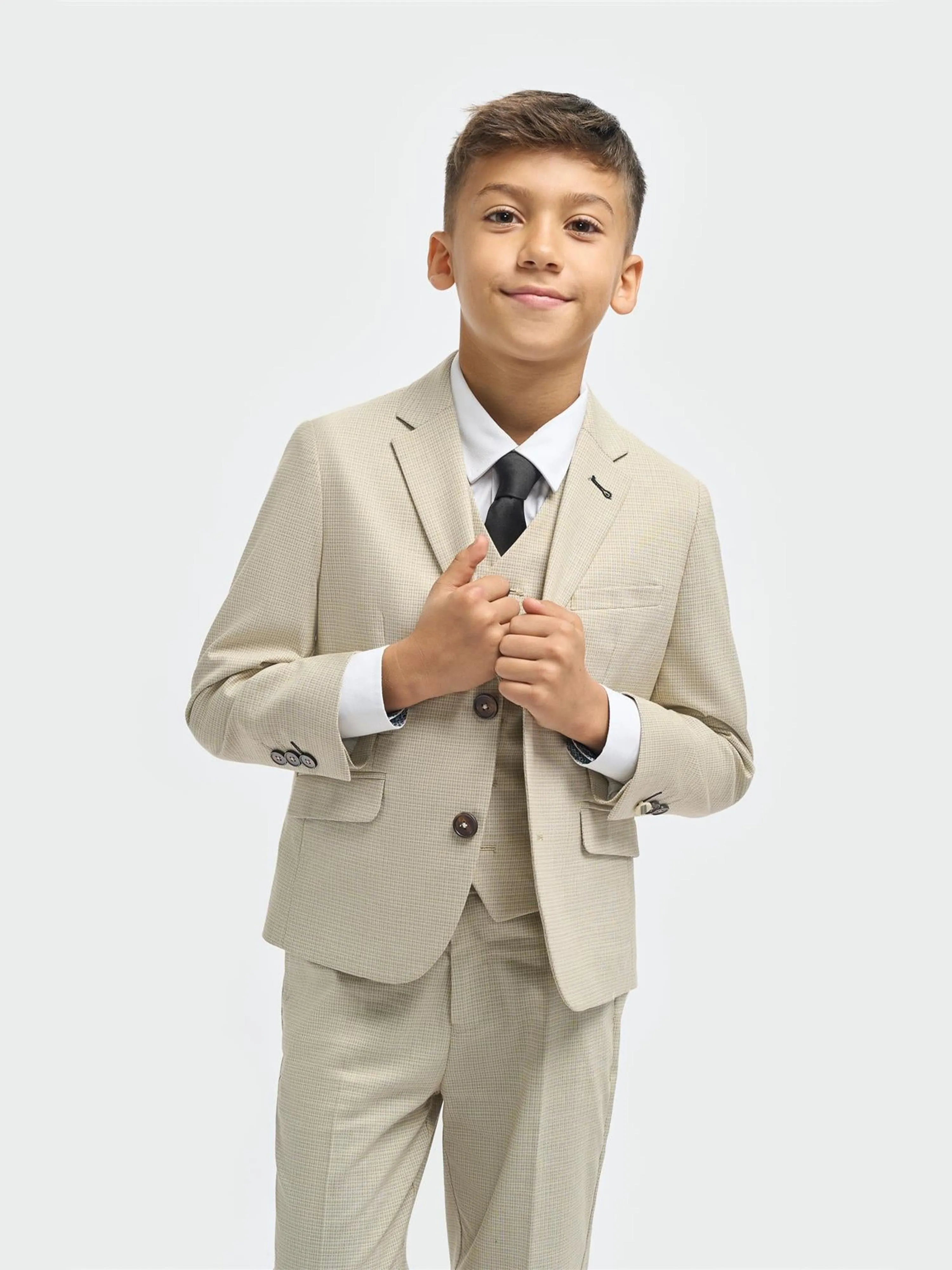Boys Hampton Suit in Beige