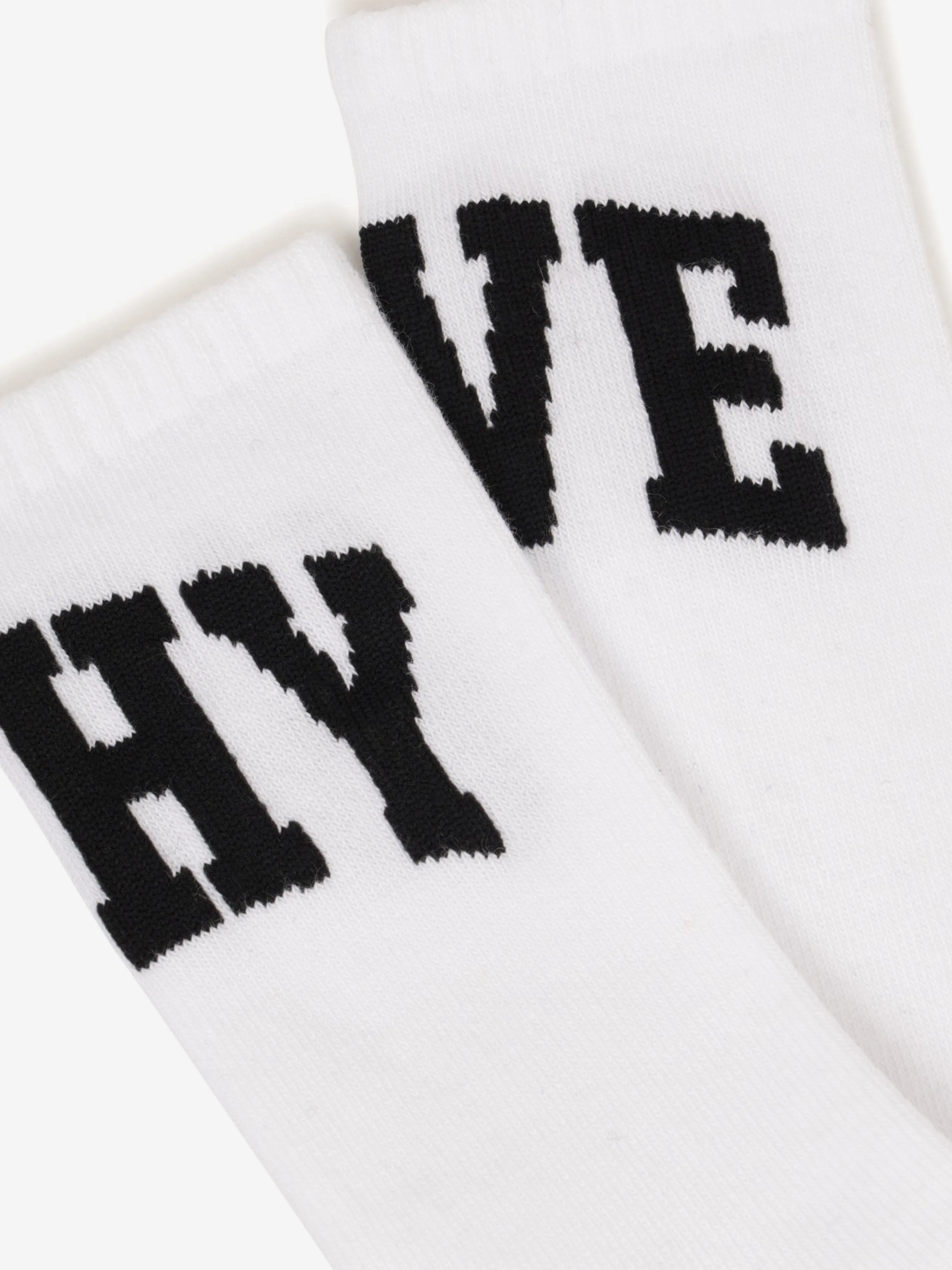 Boys Jacquard Logo Socks in White
