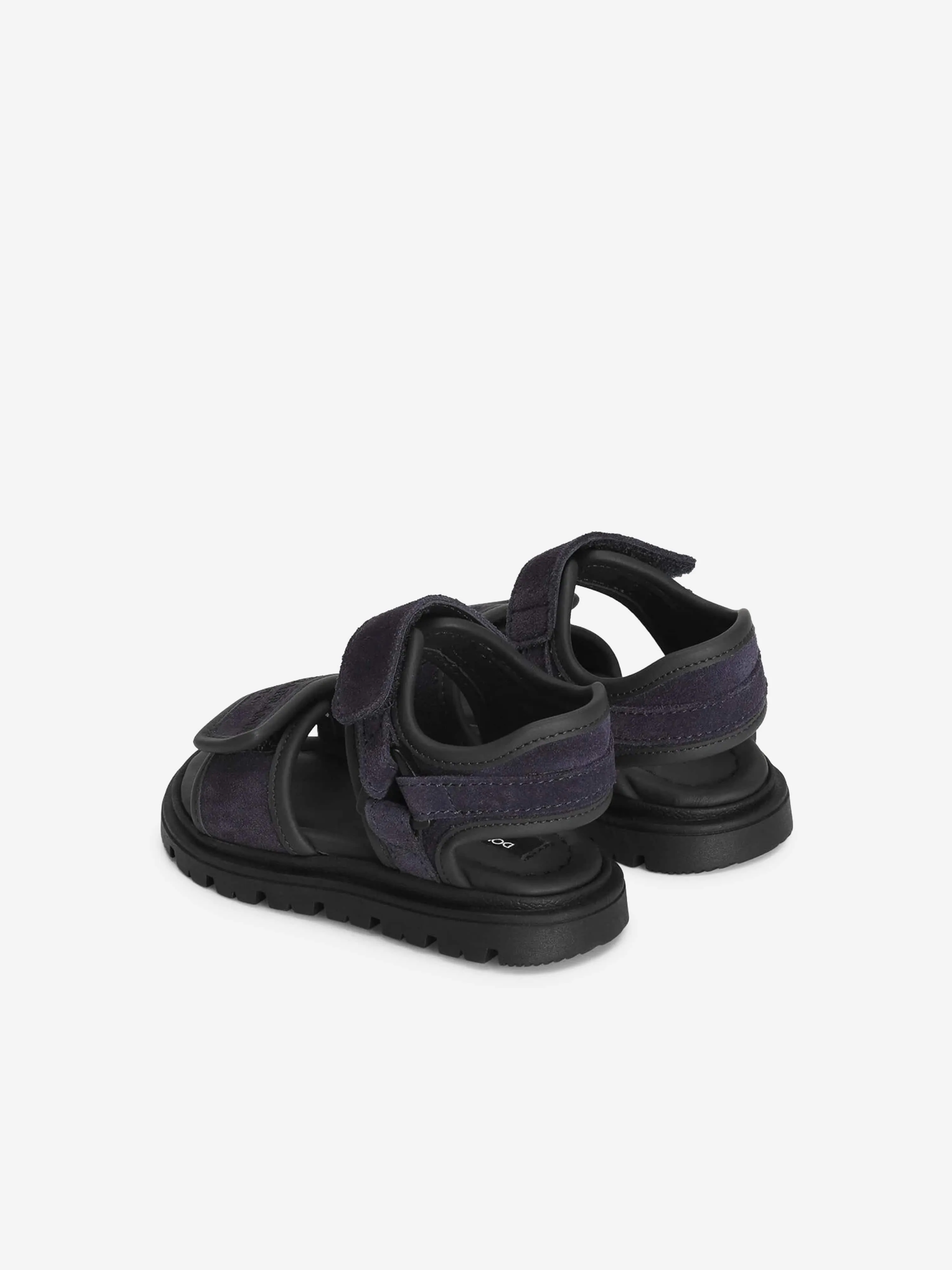 Boys Leather Velcro Strap Sandals in Navy