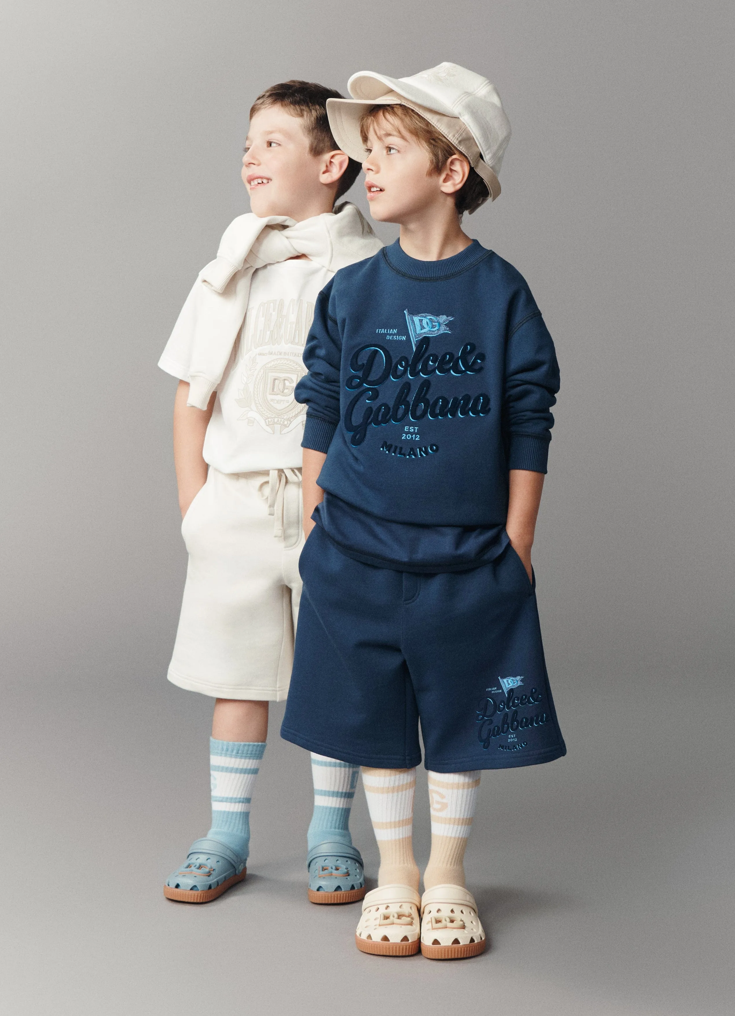 Boys Logo Bermuda Shorts in Ivory