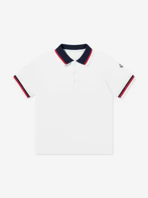 Boys Logo Polo Shirt in Ivory