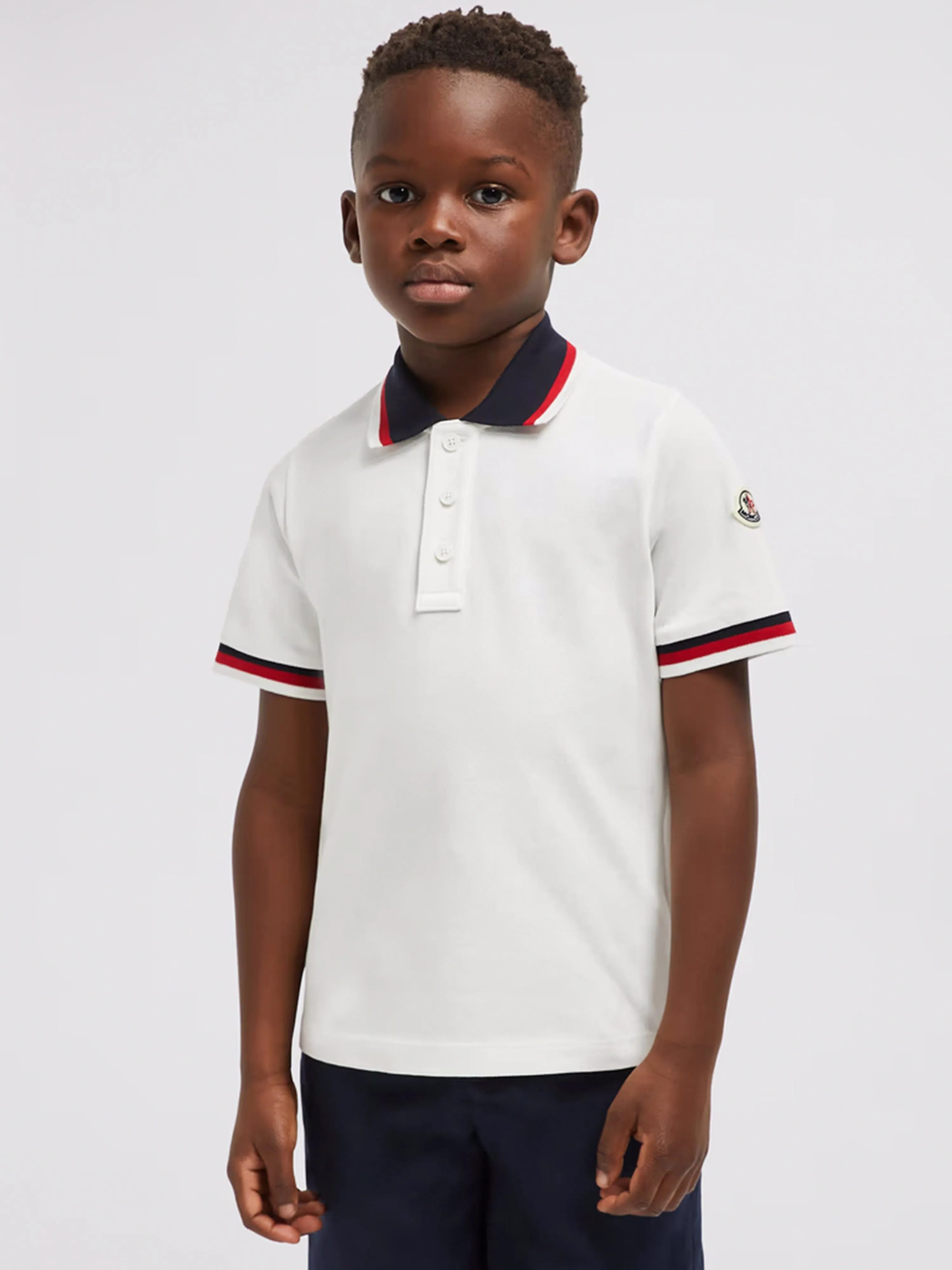 Boys Logo Polo Shirt in Ivory
