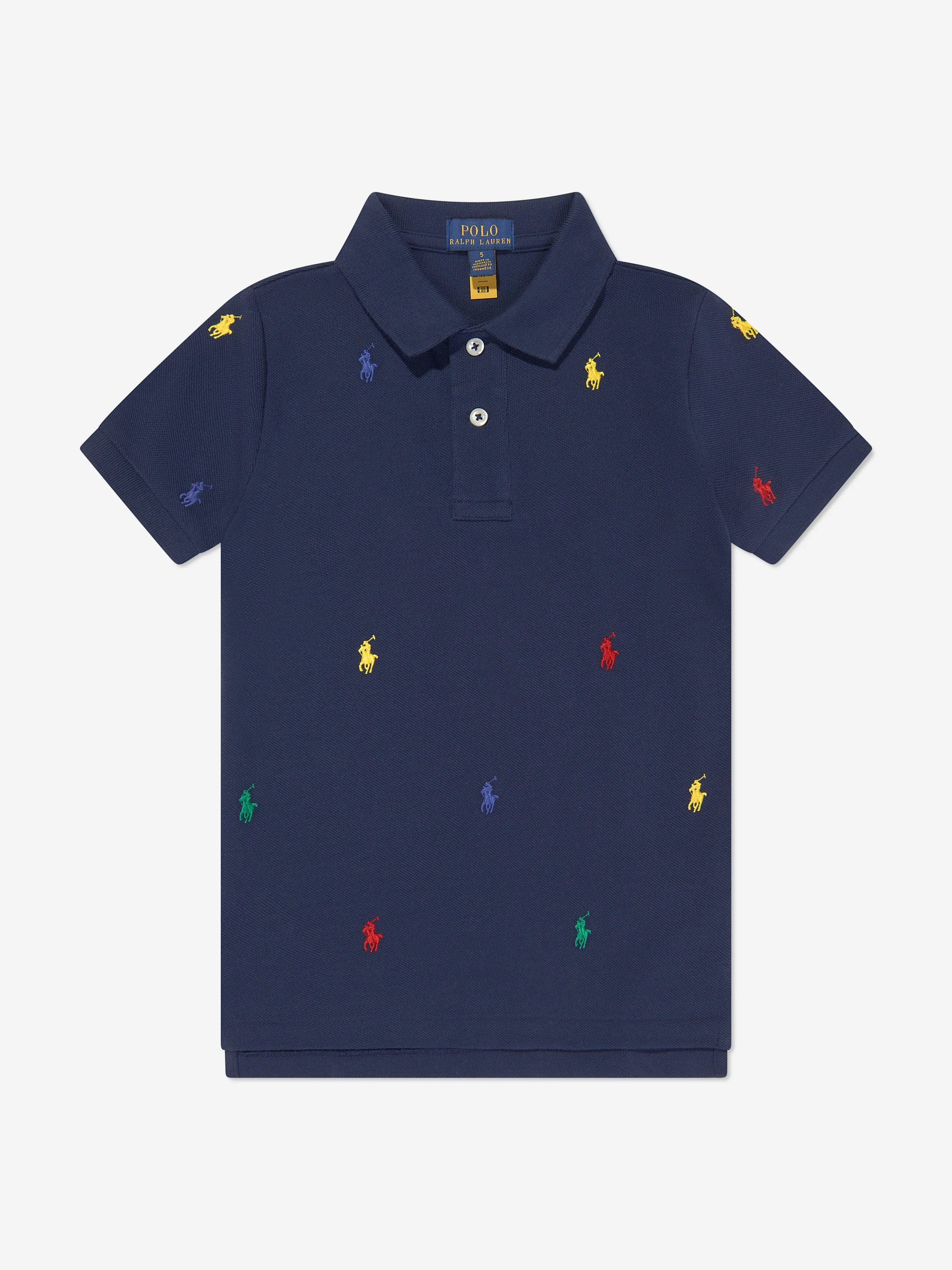 Boys Logo Polo Shirt in Navy