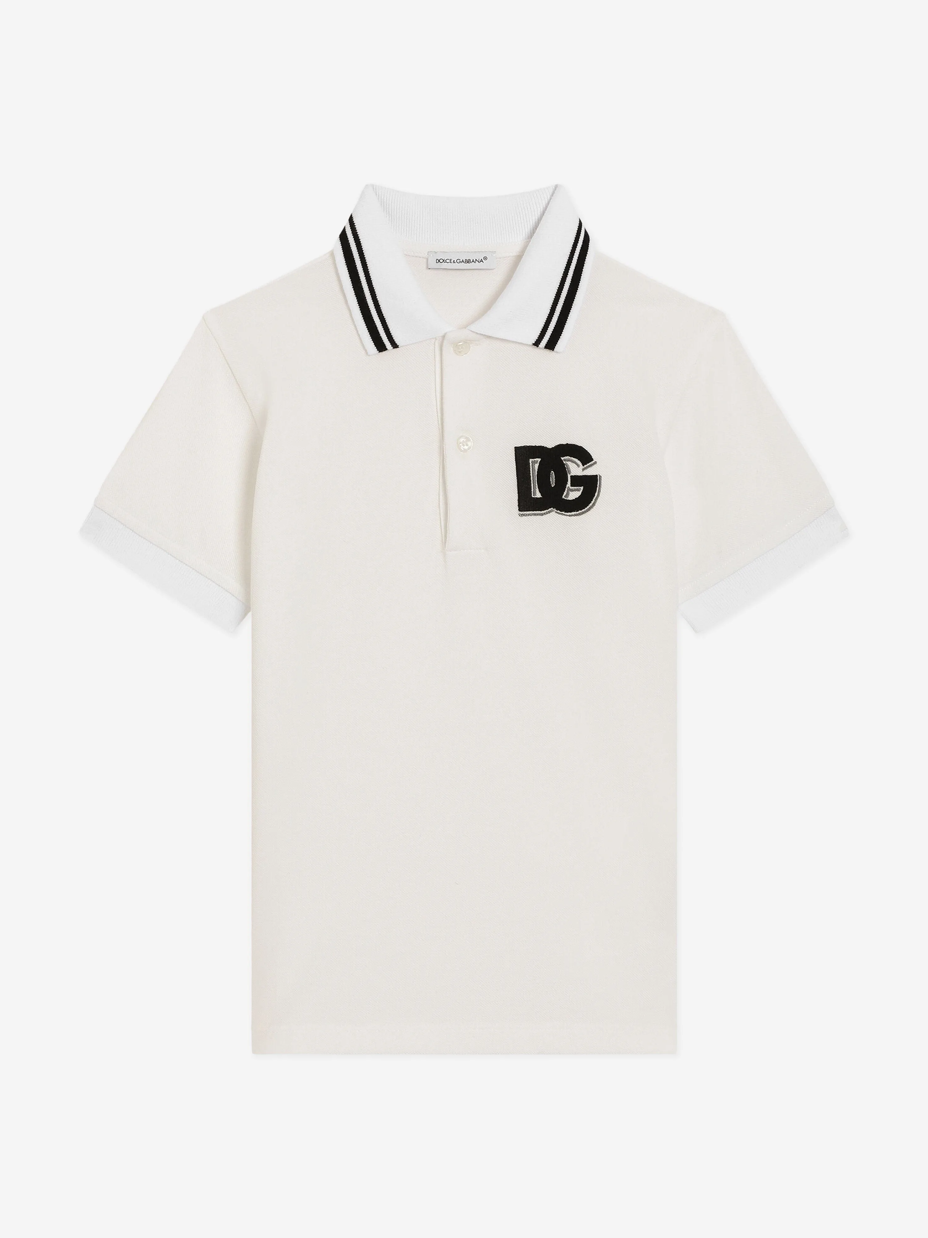 Boys Logo Polo Shirt in White