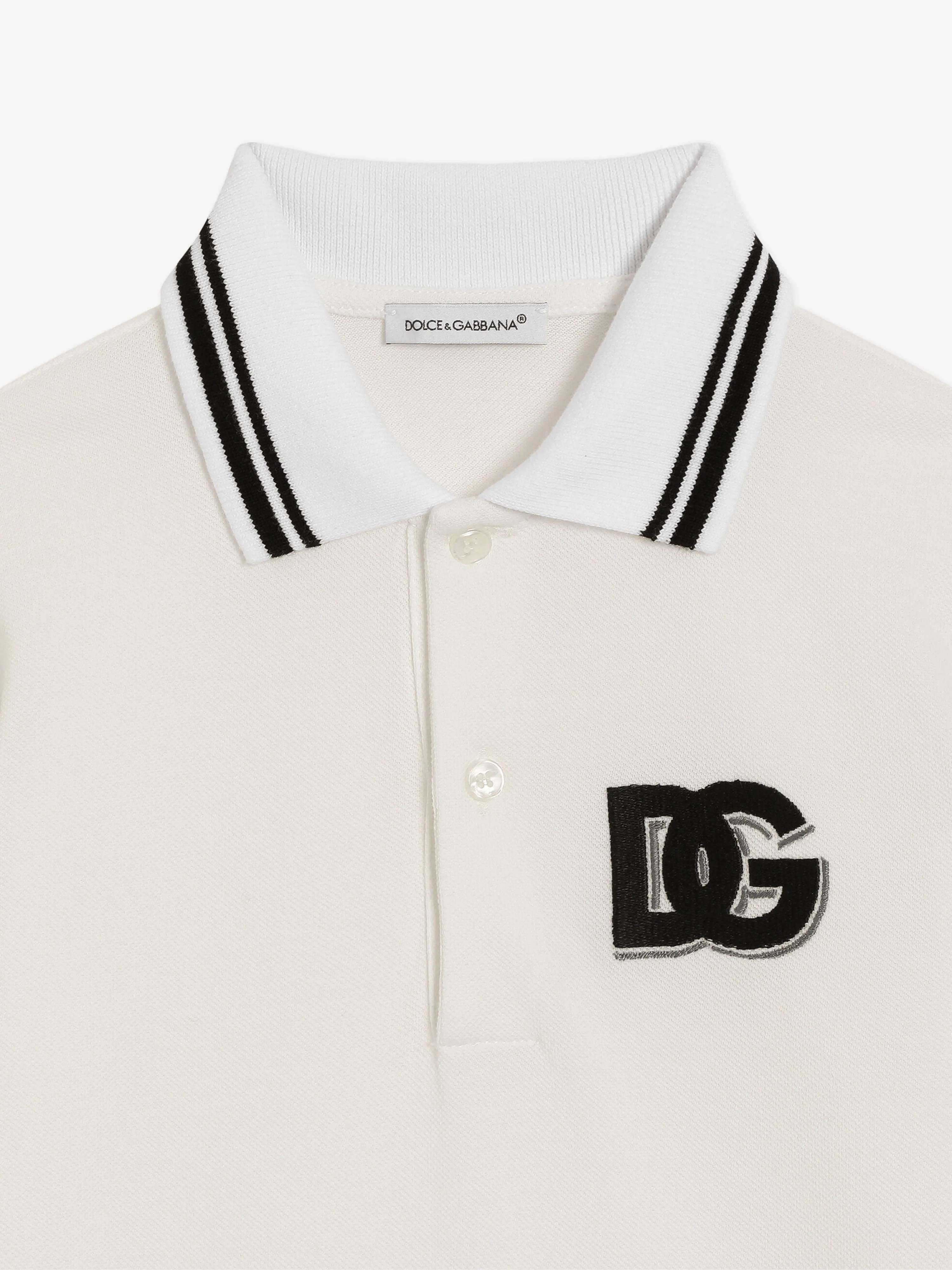 Boys Logo Polo Shirt in White