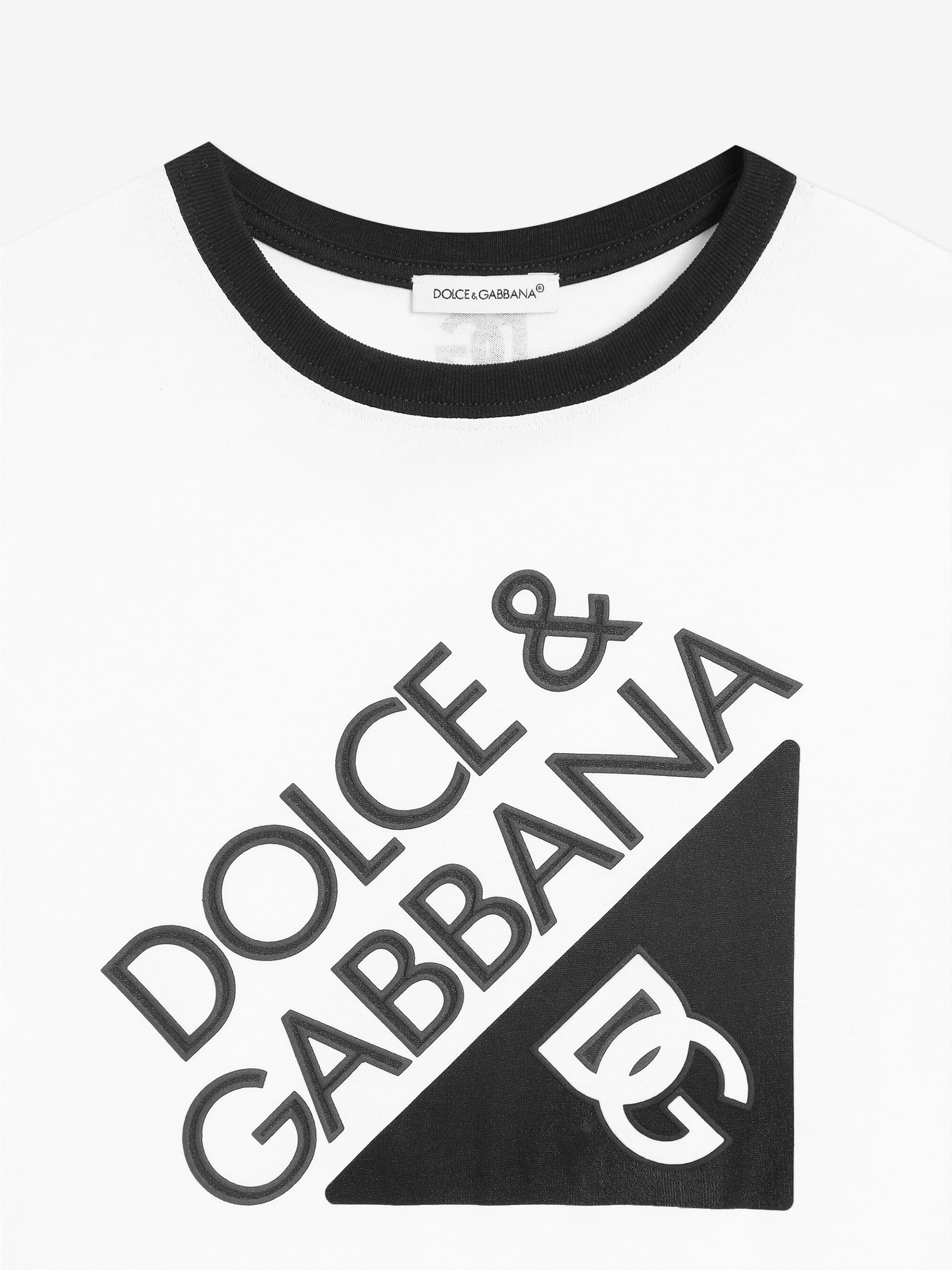 Boys Logo Print T-Shirt in White
