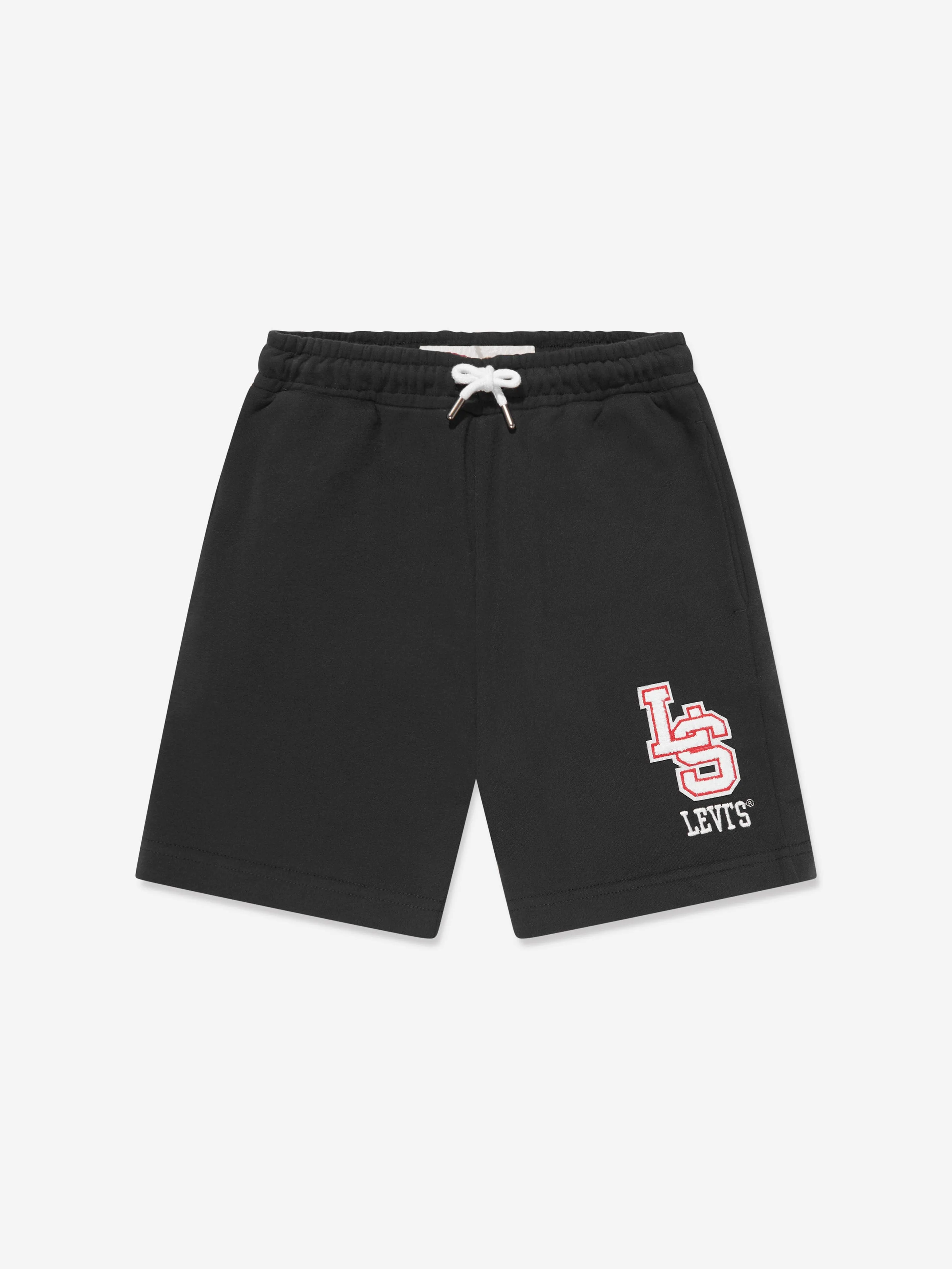 Boys Monogram Shorts in Black