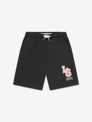 Boys Monogram Shorts in Black