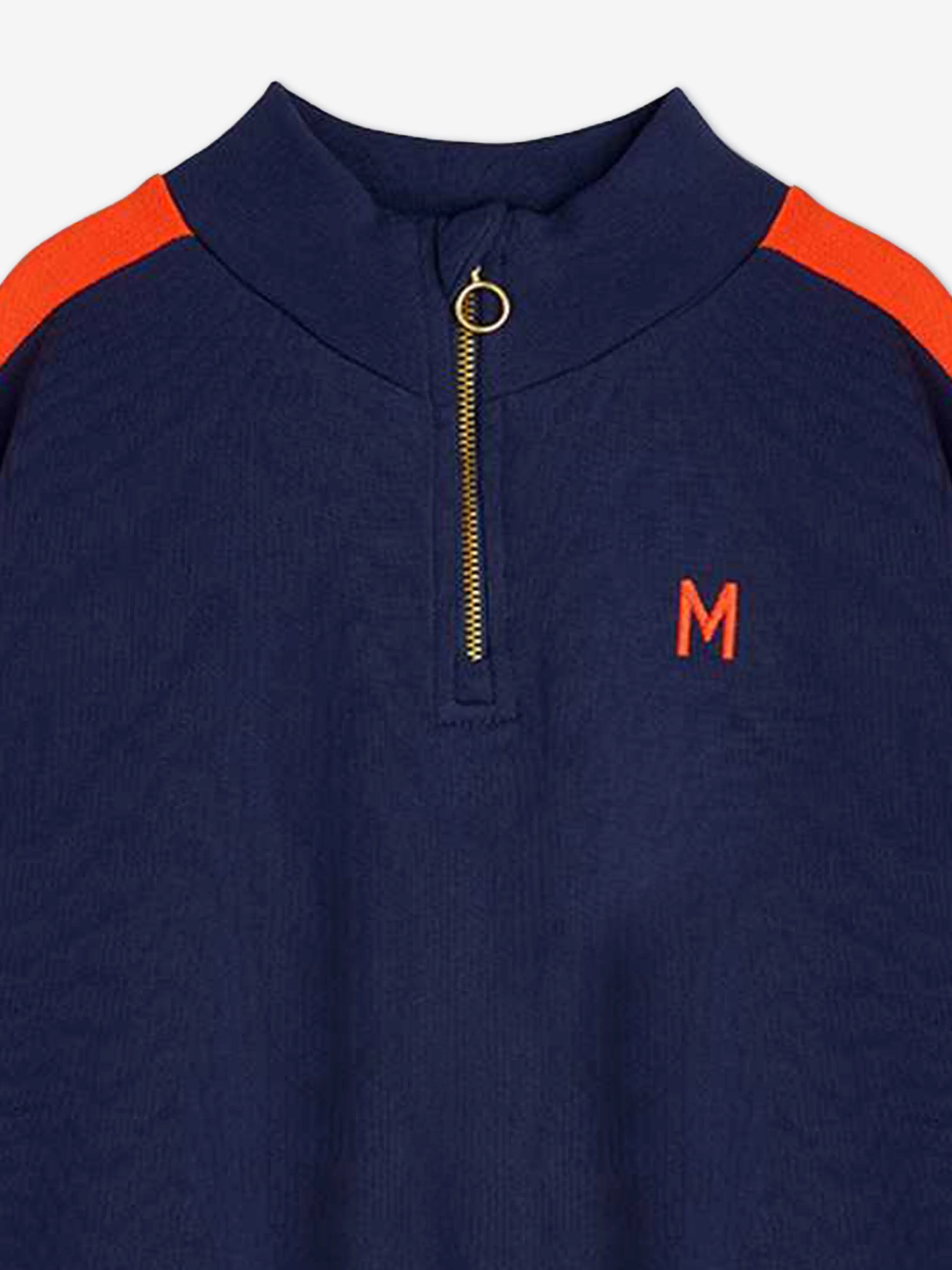 Boys Panel Embroidered Sweatshirt in Navy