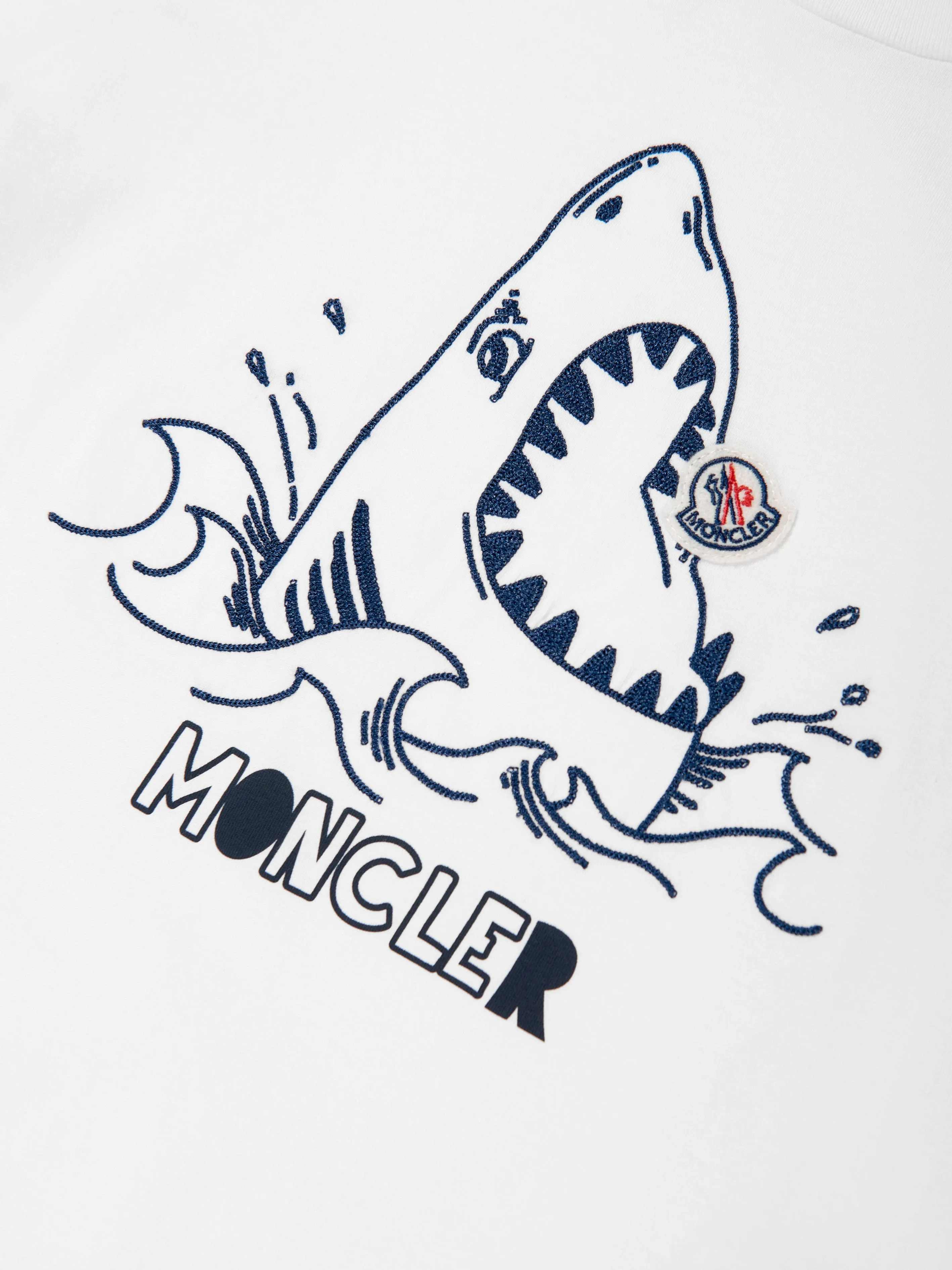 Boys Shark Print T-Shirt in White
